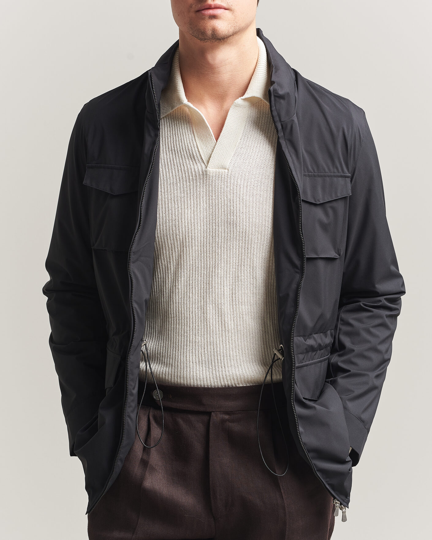 Homme | Manteaux Et Vestes | Gran Sasso | Nylon Field Jacket Navy