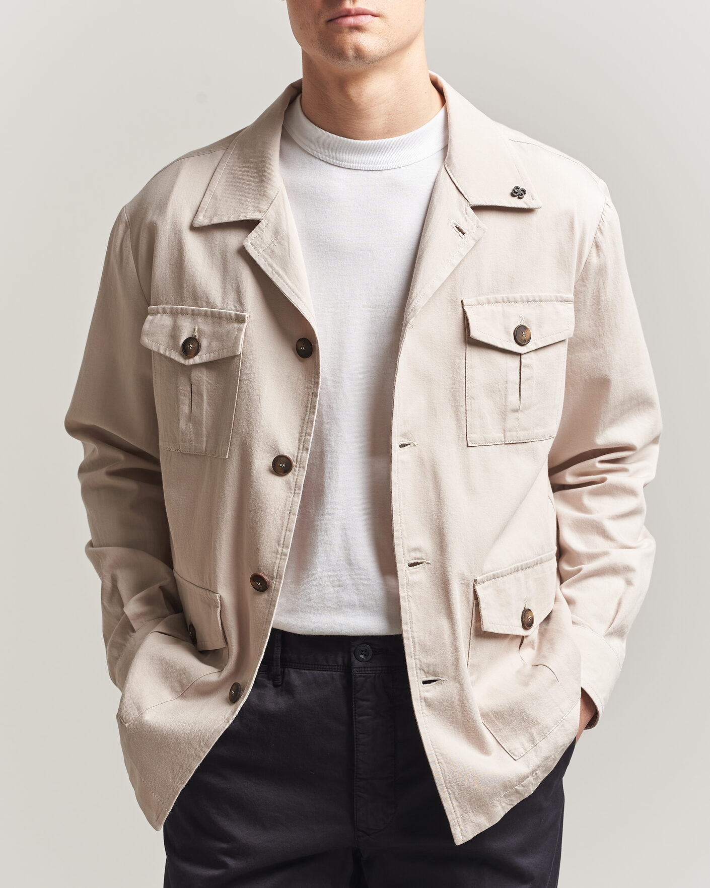 Homme | Manteaux Et Vestes | Gran Sasso | Cotton Safari Jacket Beige