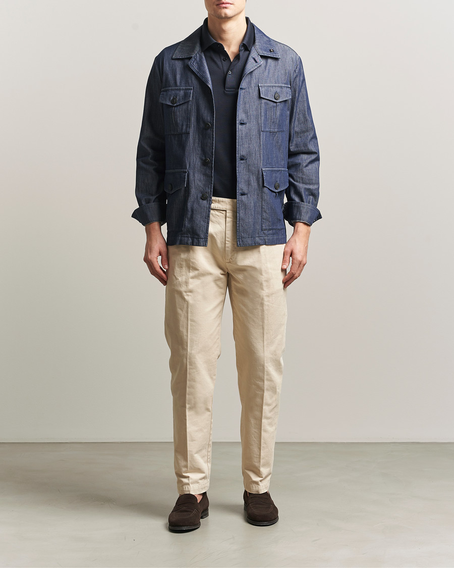 Homme | Manteaux Et Vestes | Gran Sasso | Cotton Safari Jacket Navy