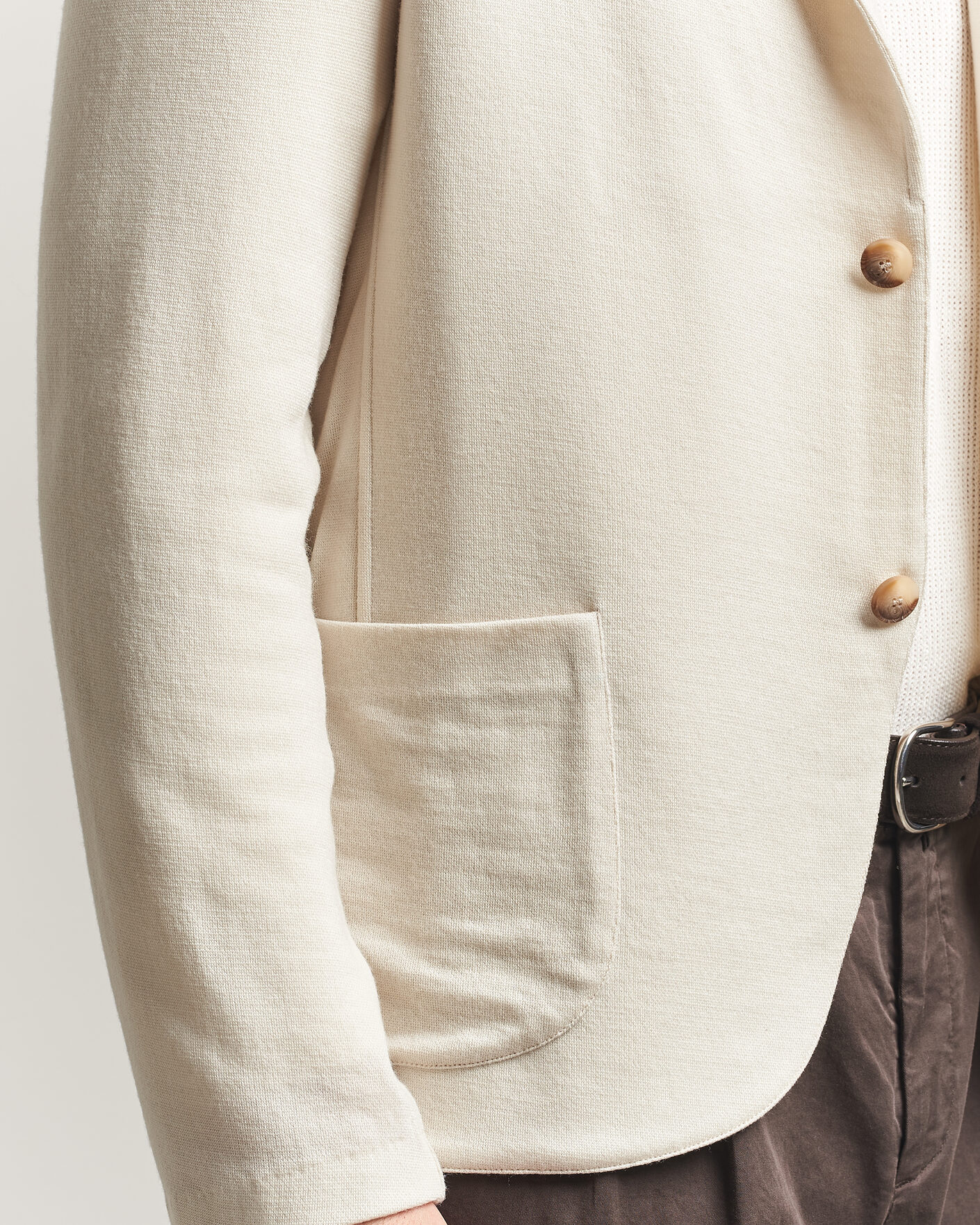 Homme | Blazers | Gran Sasso | Wool Knitted Blazer Cream