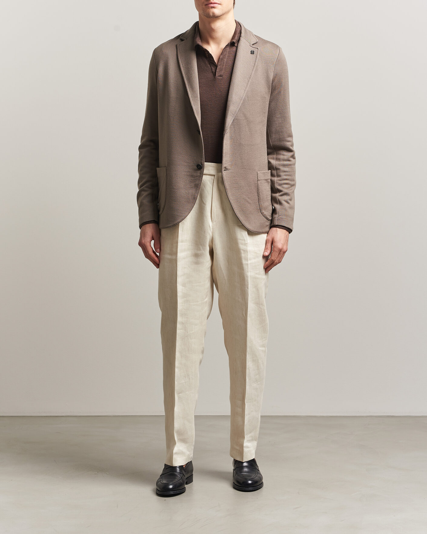 Homme | Blazers | Gran Sasso | Wool Knitted Blazer Brown