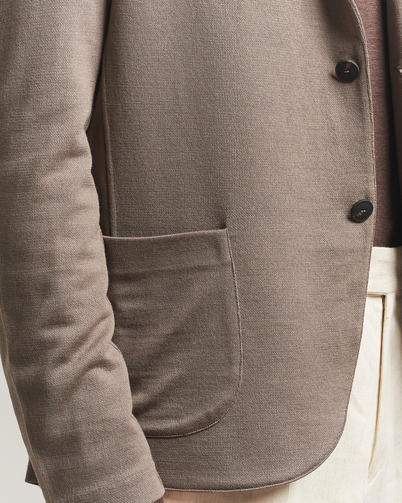 Homme | Blazers | Gran Sasso | Wool Knitted Blazer Brown