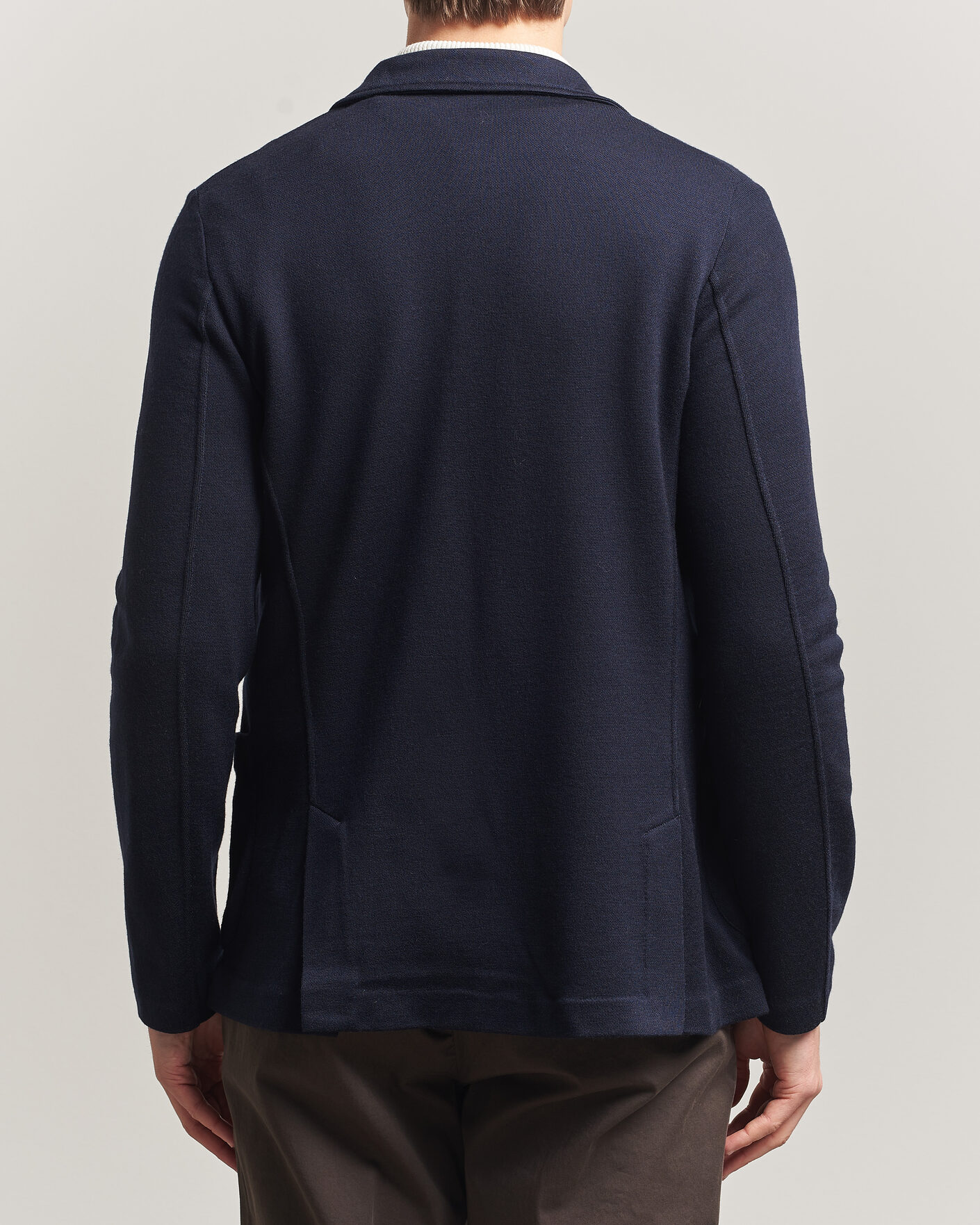 Homme | Blazers | Gran Sasso | Wool Knitted Blazer Navy