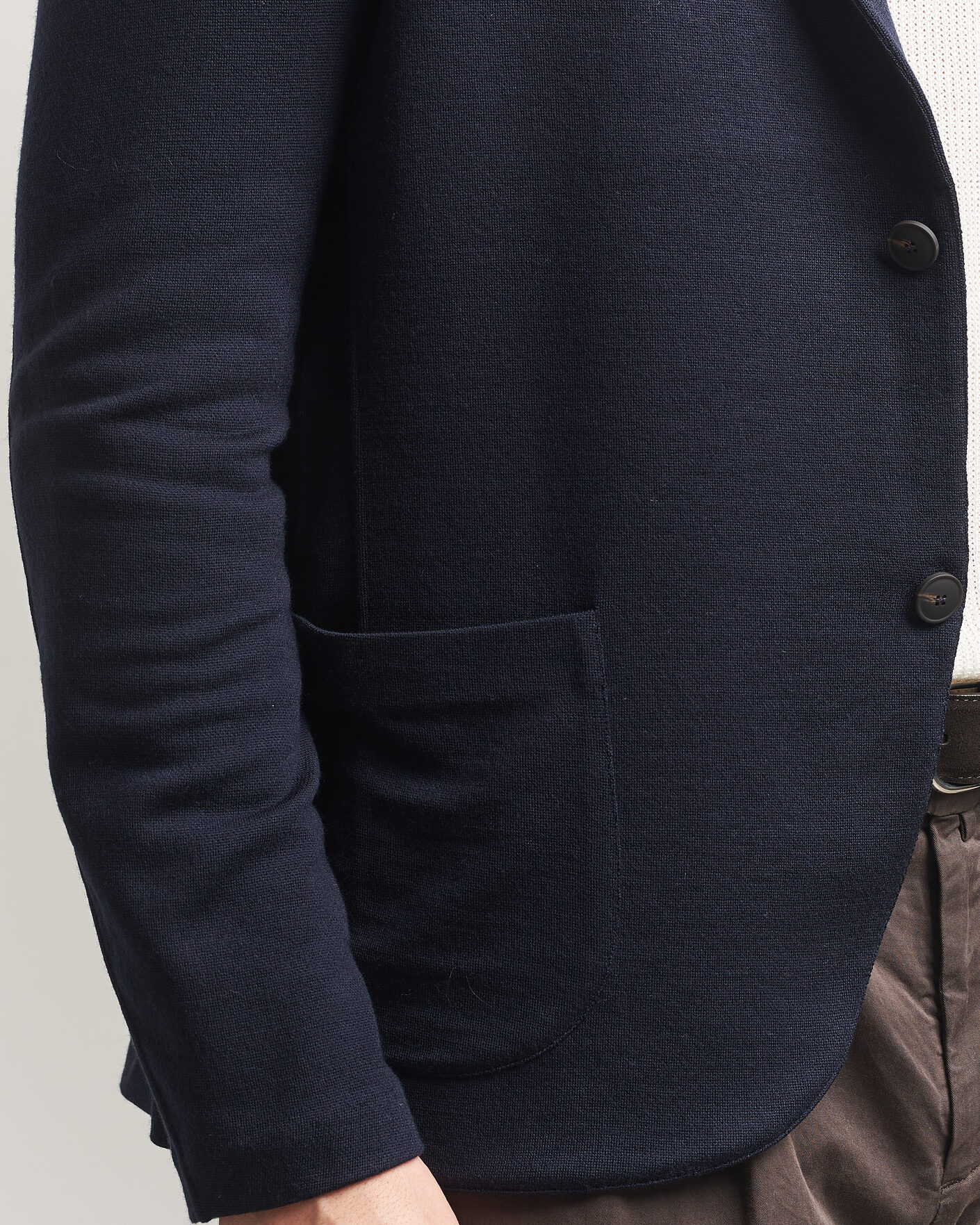 Homme | Blazers | Gran Sasso | Wool Knitted Blazer Navy