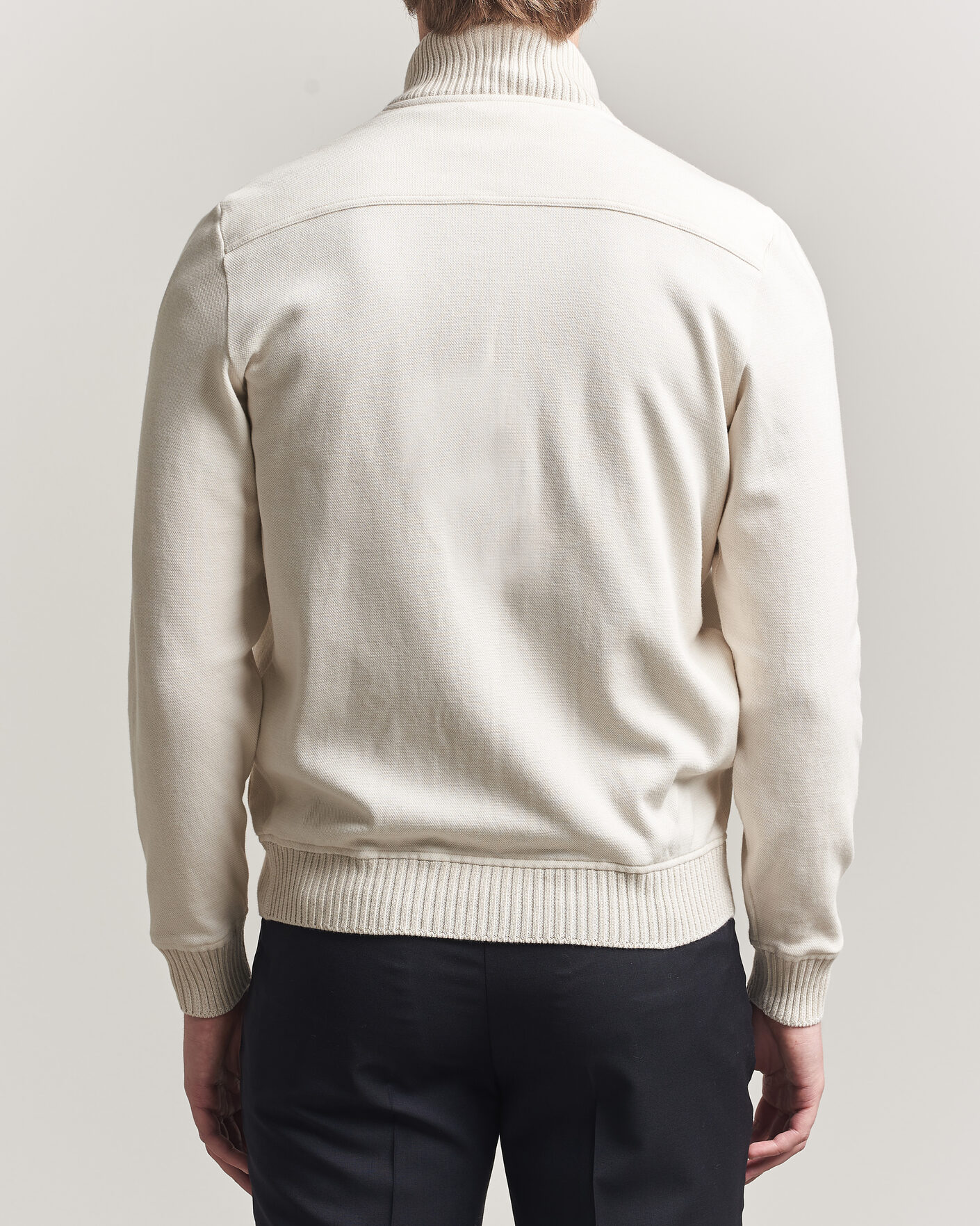 Homme | Manteaux Et Vestes | Gran Sasso | Cotton Pocket Knitted Bomber Jacket Cream
