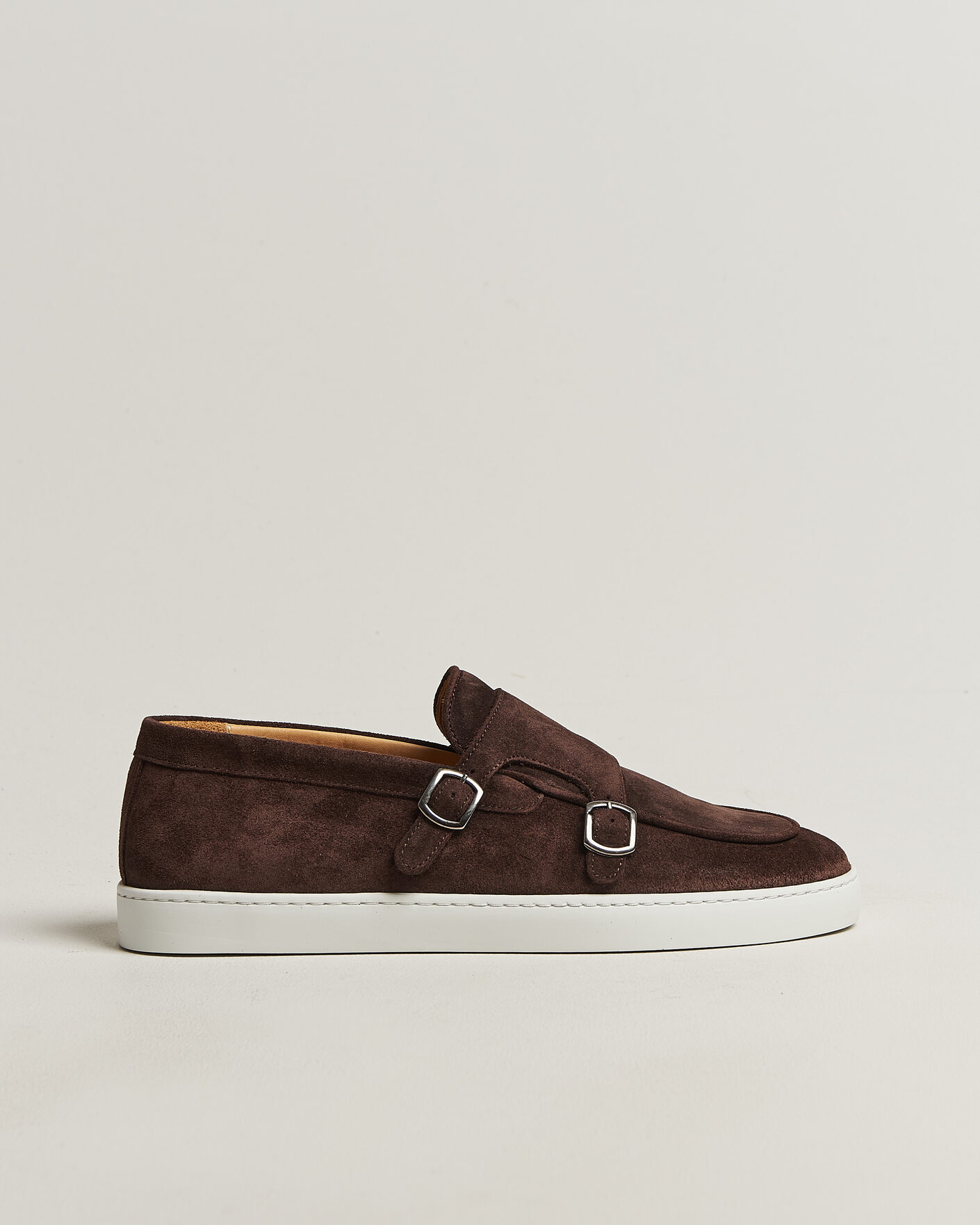 Homme | Loafers | Fliteless | Suede Monk Strap Sneaker Loafer Dark Brown