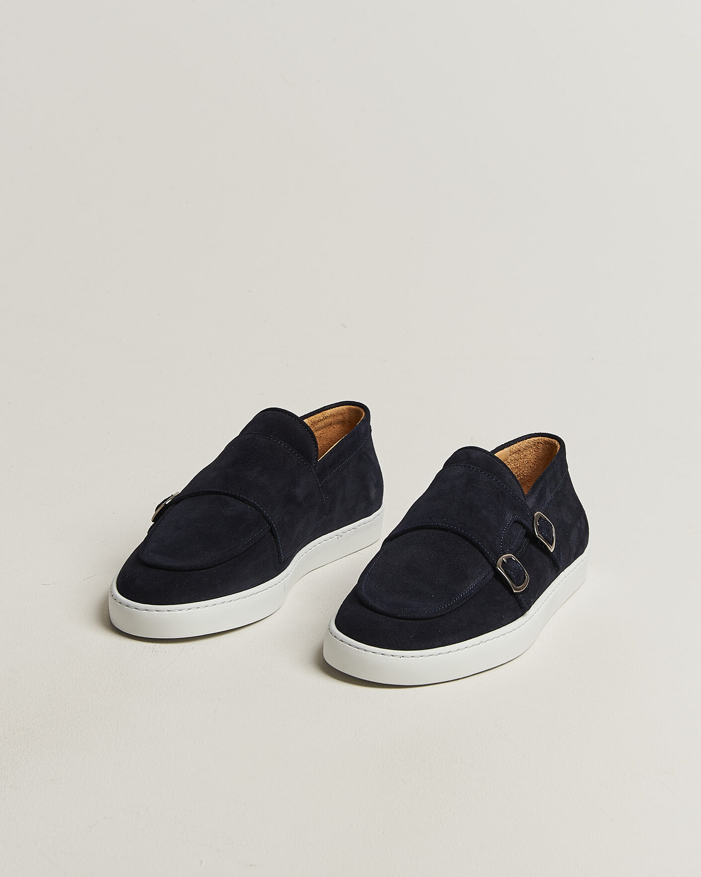 Homme | Loafers | Fliteless | Suede Monk Strap Sneaker Loafer Navy