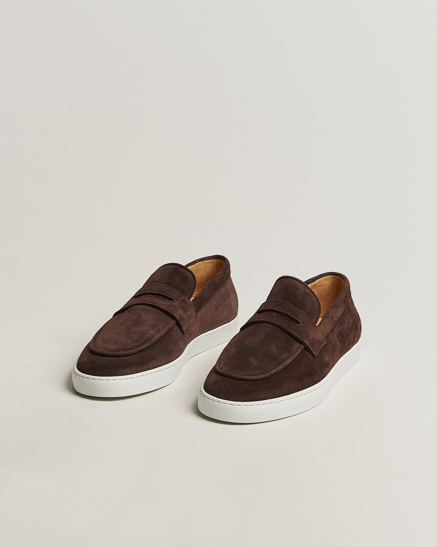 Homme | Loafers | Fliteless | Suede Penny Sneaker Dark Brown