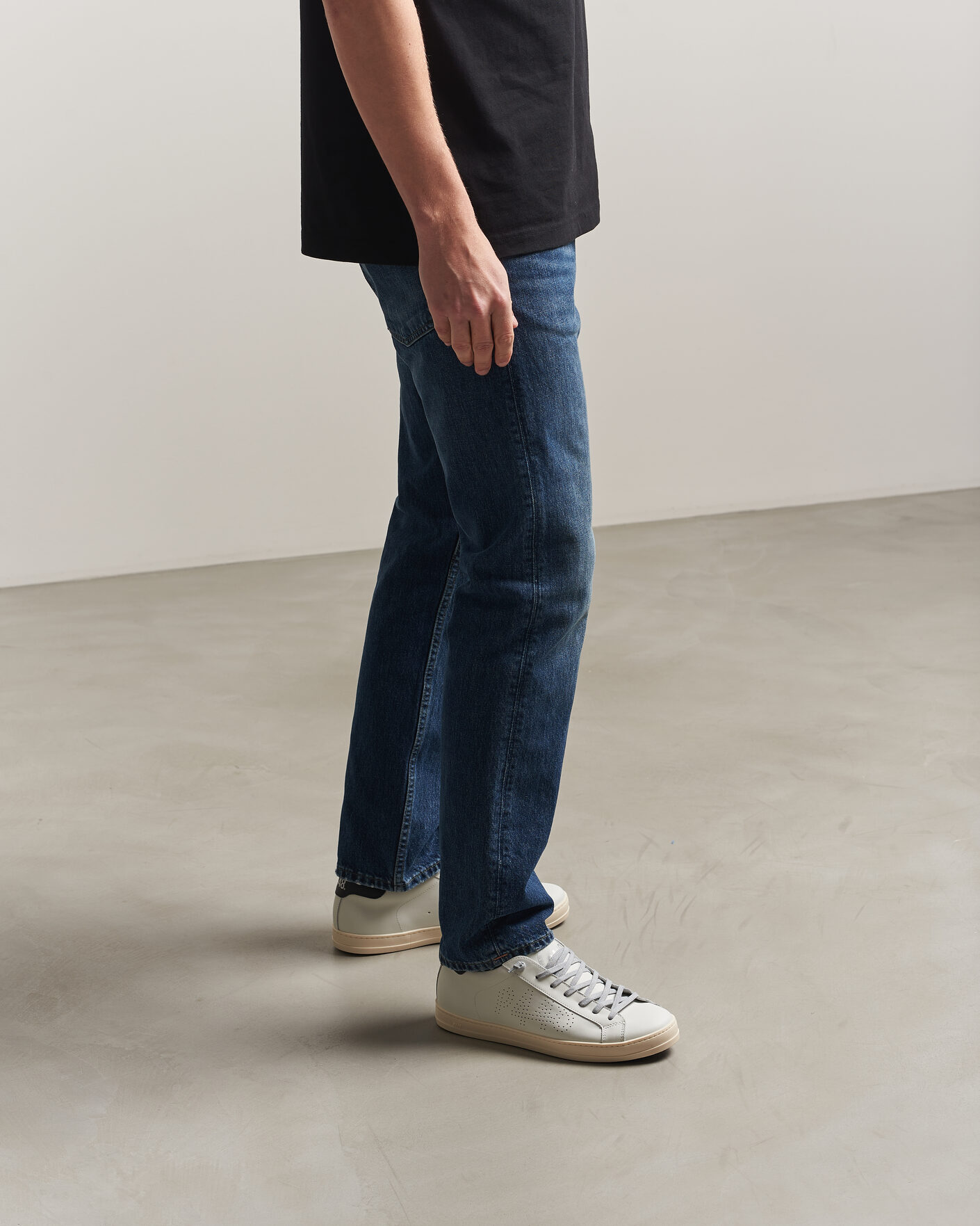 Homme | Baskets | P448 | John Leather Sneaker White/Black