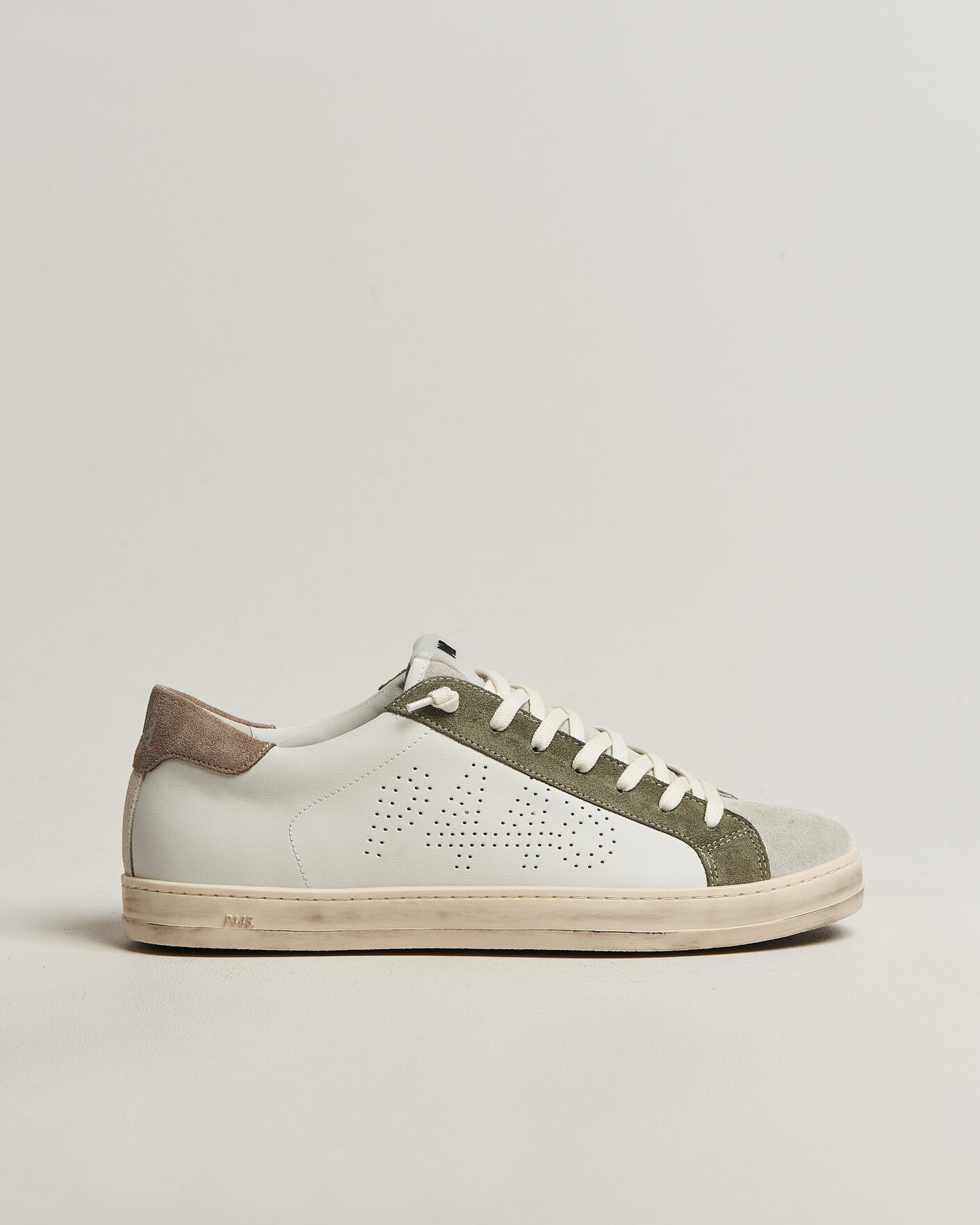 Homme | Baskets | P448 | John Leather/Suede Sneaker White/Olive/Grey