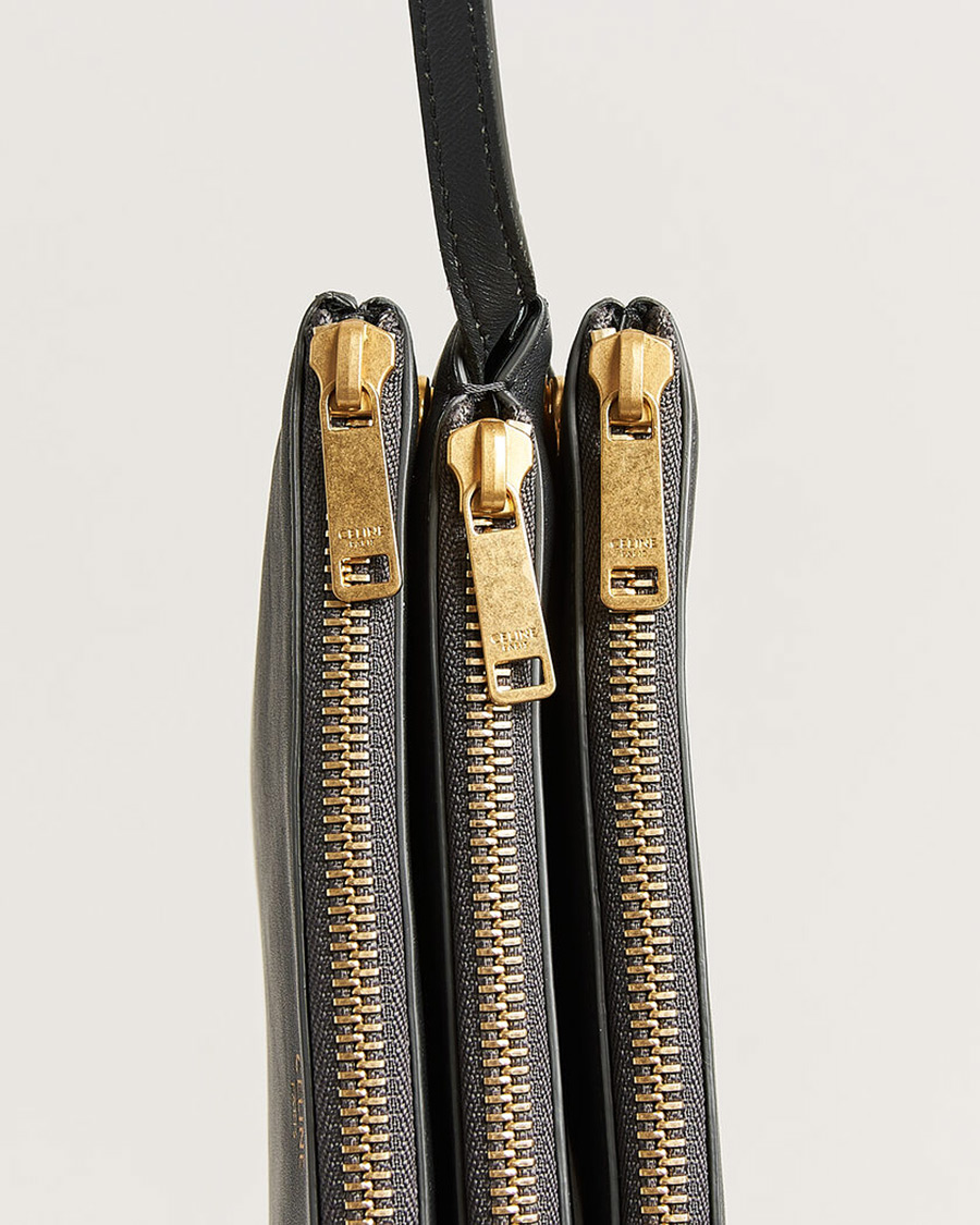 Homme | Pre-Owned & Vintage Bags | Celine Pre-Owned | Trio Bag Small Leather Grey