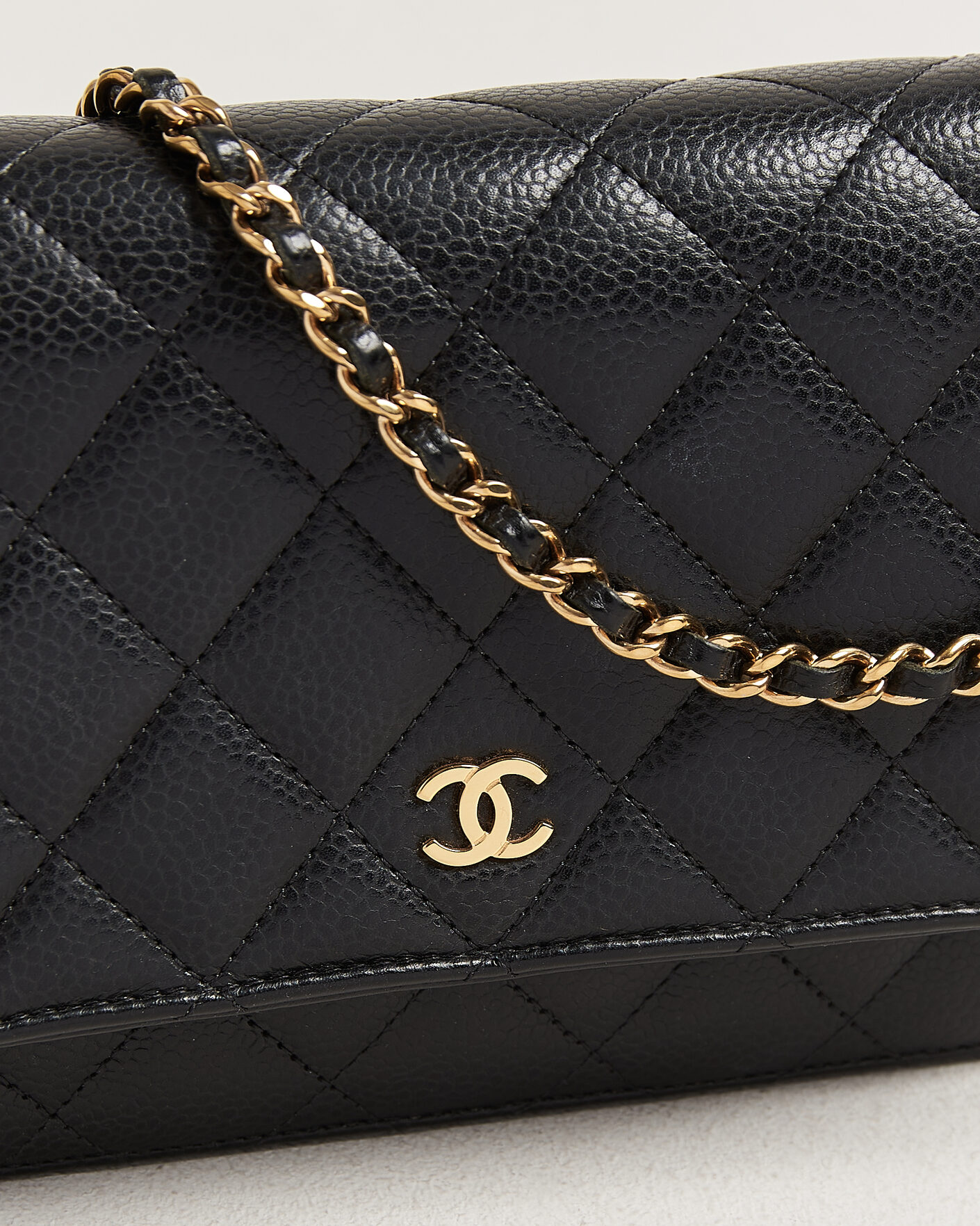 Homme | Pre-Owned & Vintage Bags | Chanel Pre-Owned | Wallet On Chain Caviar Leather Black