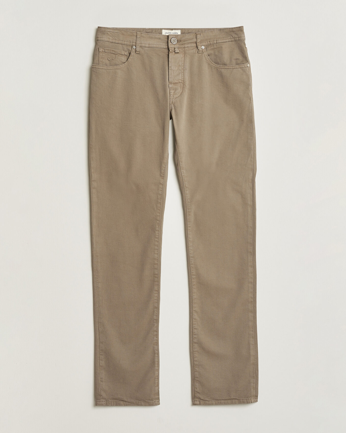 Homme | Pantalons | Jacob Cohën | Bard Garment Dyed Gabardine Trousers Khaki Beige