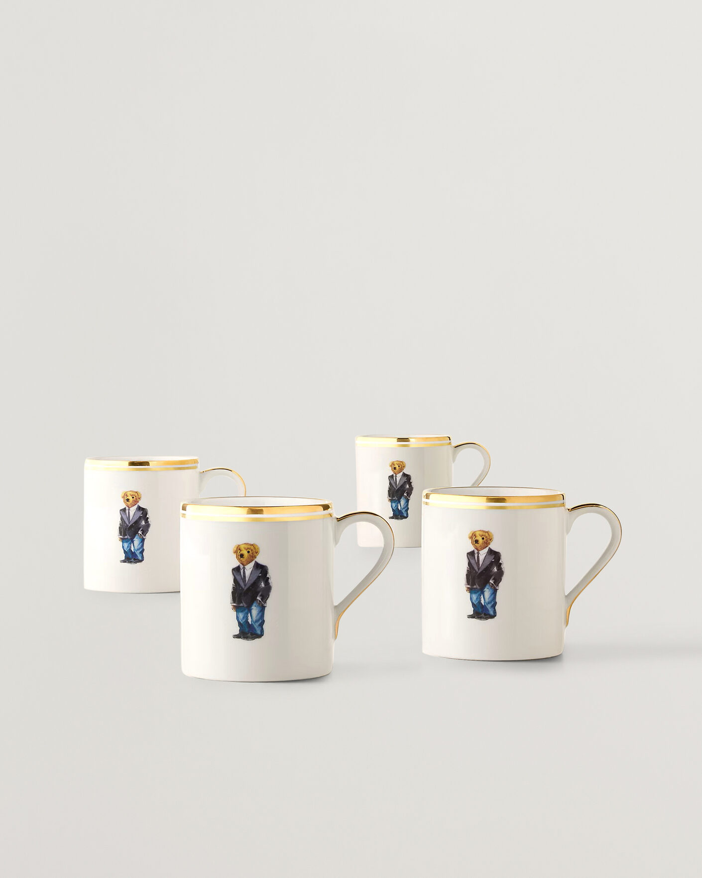 Homme | Pour La Maison | Ralph Lauren Home | Wilshire Tuxedo Bear Mug Set White/Gold