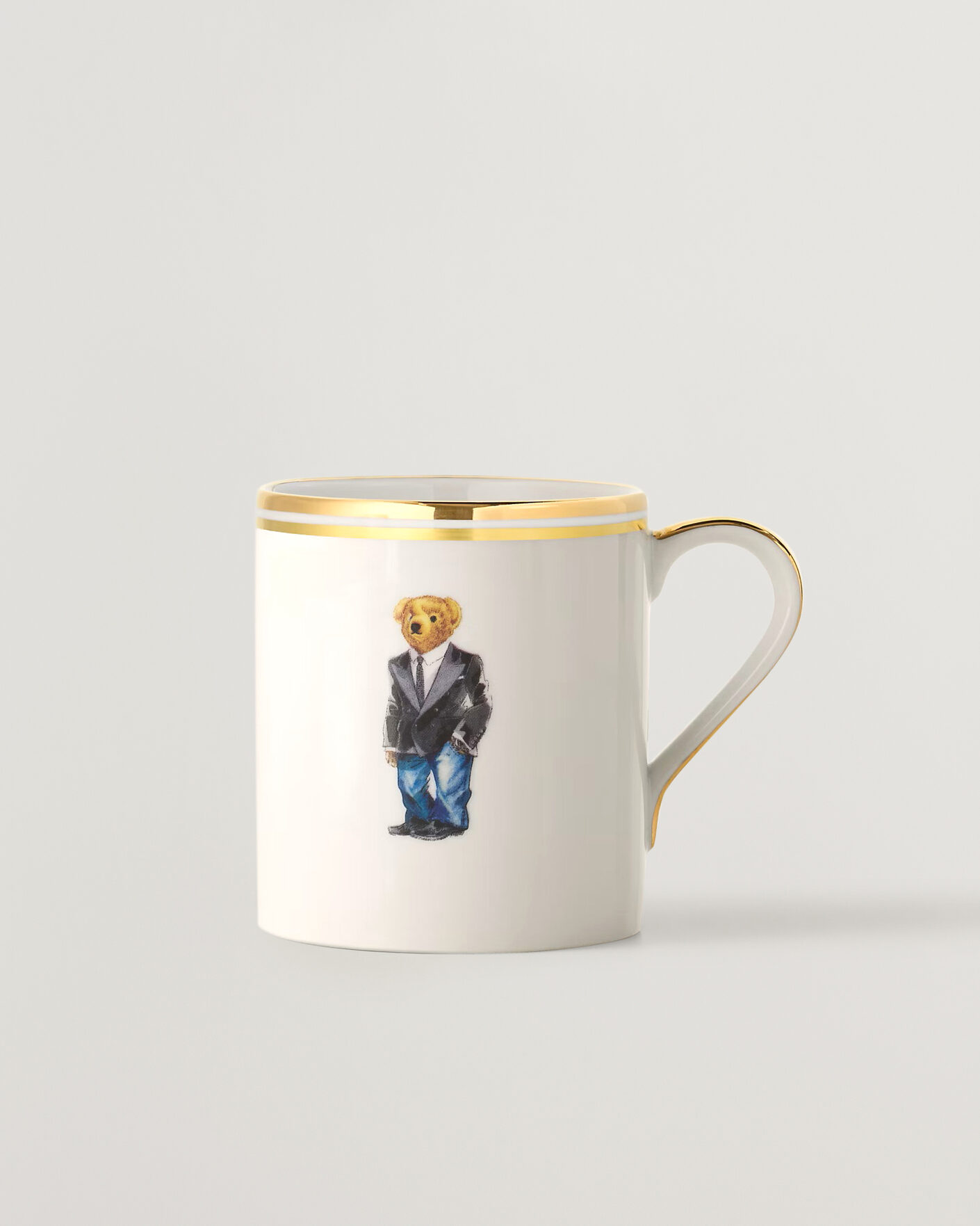 Homme | Pour La Maison | Ralph Lauren Home | Wilshire Tuxedo Bear Mug Set White/Gold