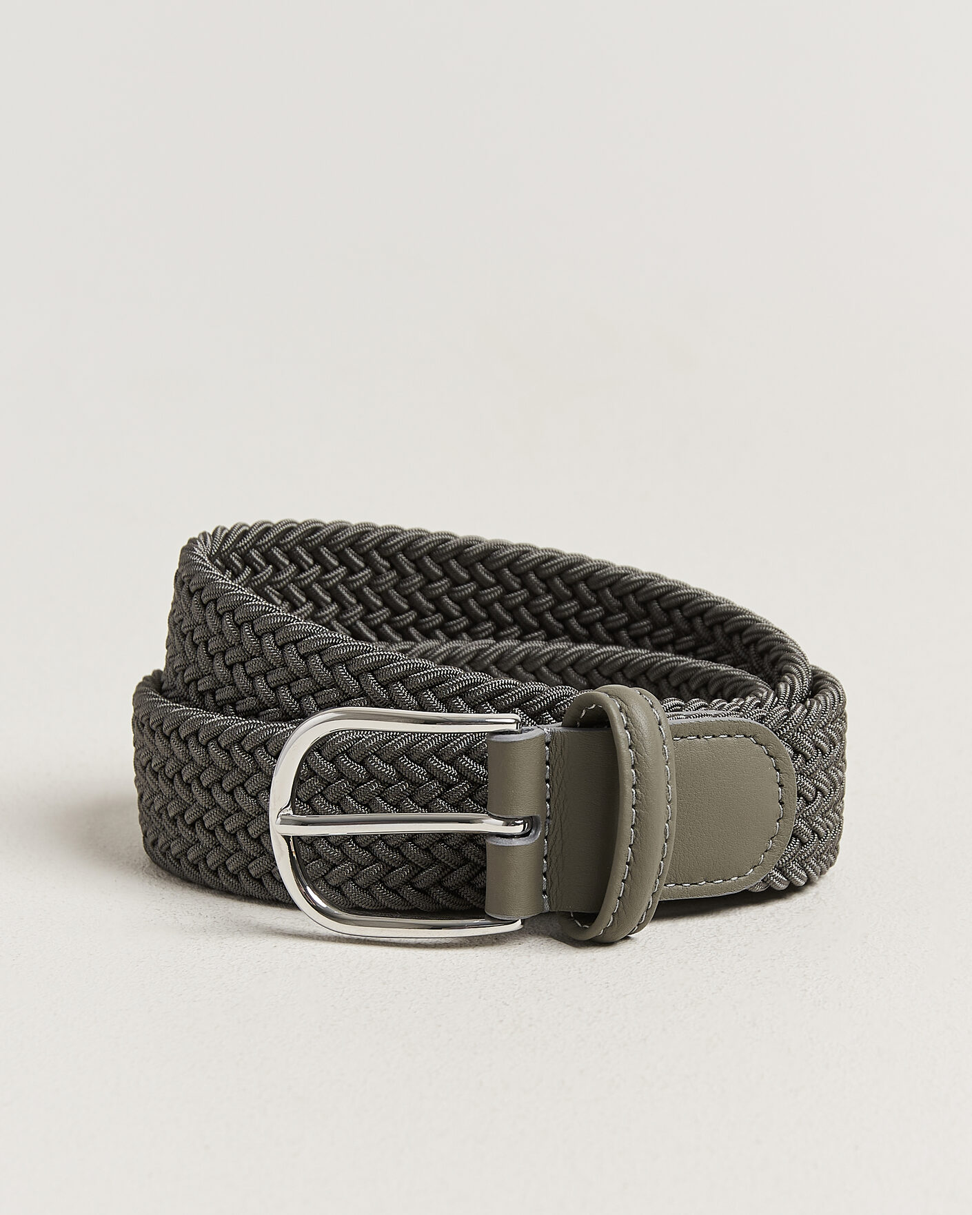 Homme | Ceintures | Anderson's | Stretch Woven 3,5cm Belt Grey