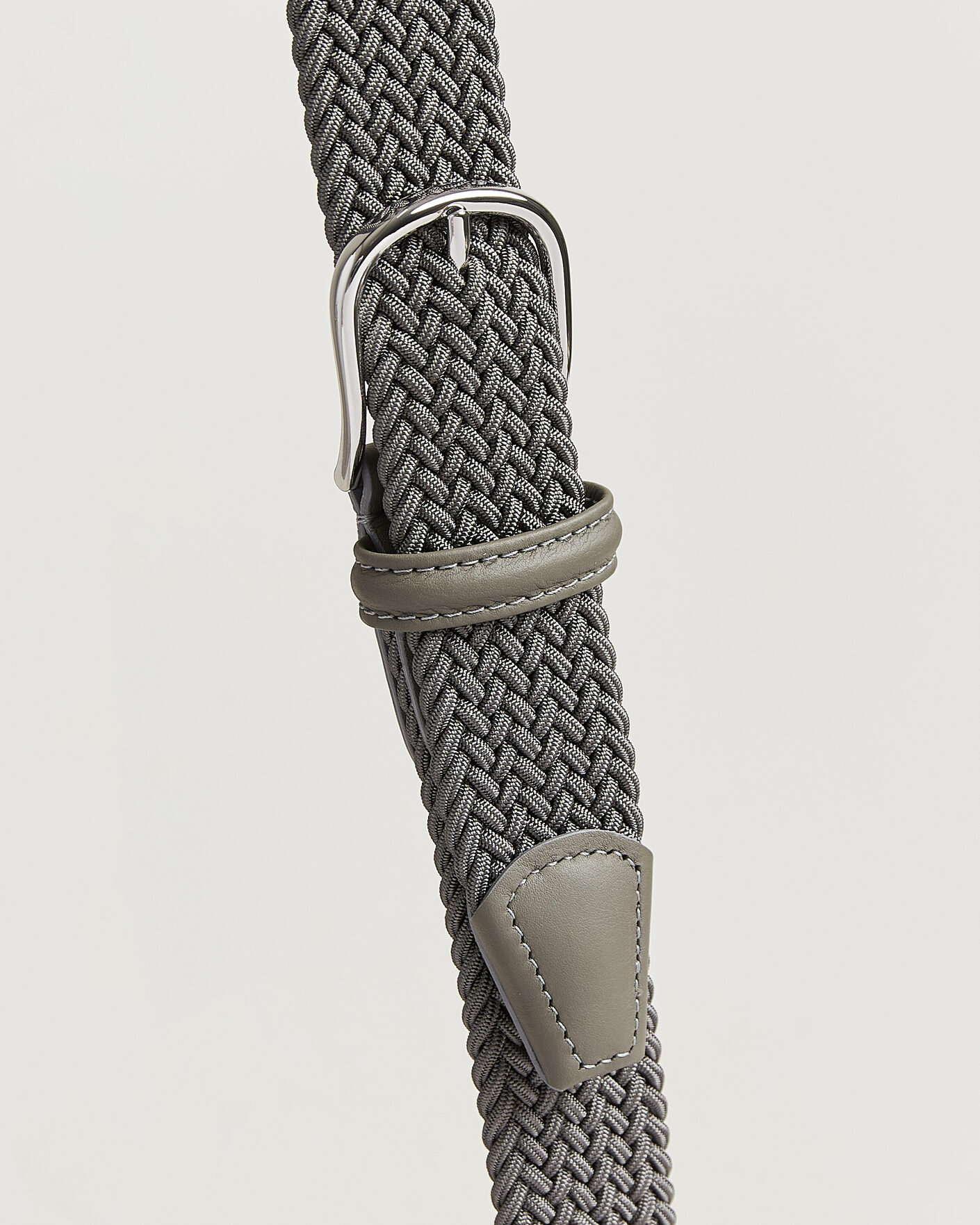 Homme | Ceintures | Anderson's | Stretch Woven 3,5cm Belt Grey