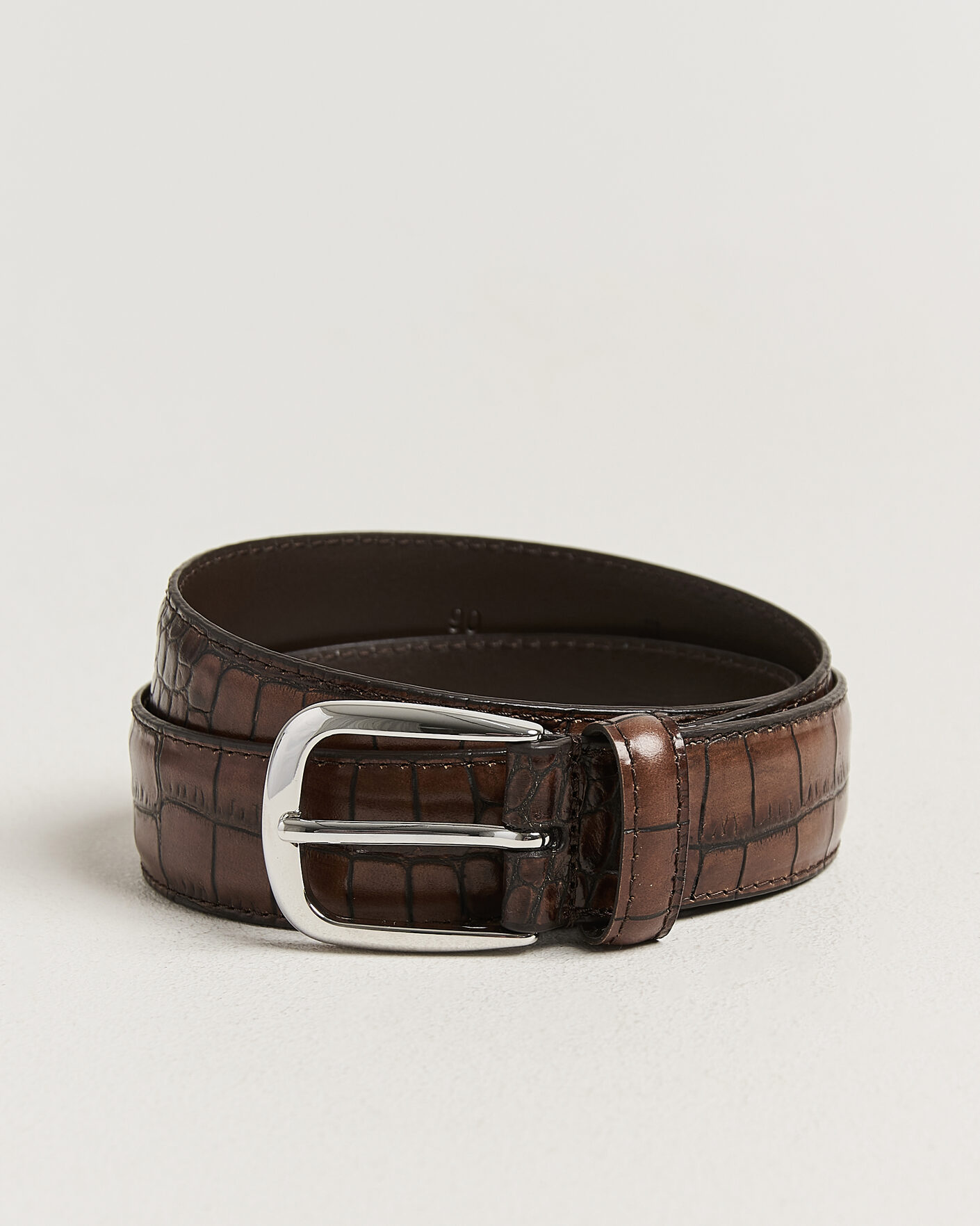 Homme | Ceintures | Anderson's | Embossed Western Leather Belt Tan
