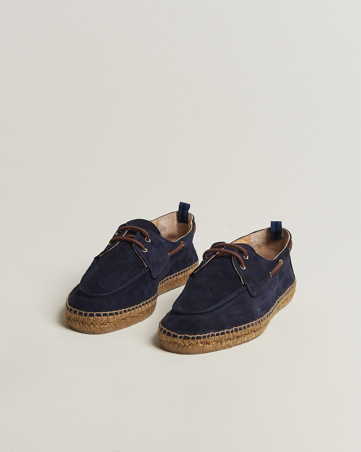 Homme | Espadrilles | Castañer | Nemo Casual Suede Boat Shoe Azul Oscuro