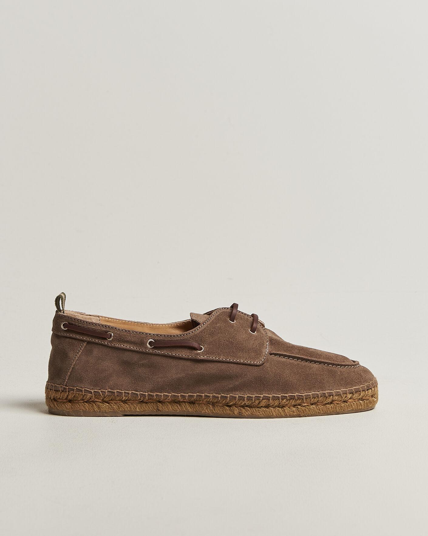 Homme | Espadrilles | Castañer | Nemo Casual Suede Boat Shoe Topo