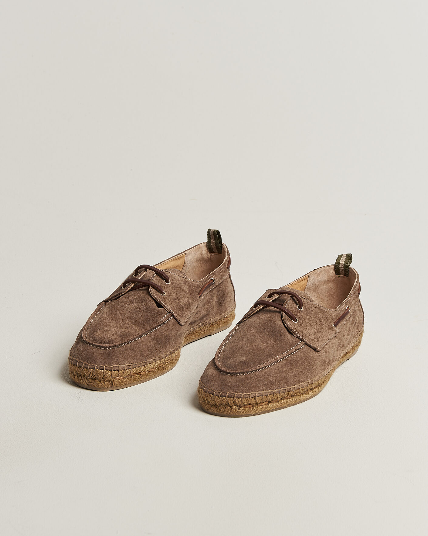 Homme | Espadrilles | Castañer | Nemo Casual Suede Boat Shoe Topo