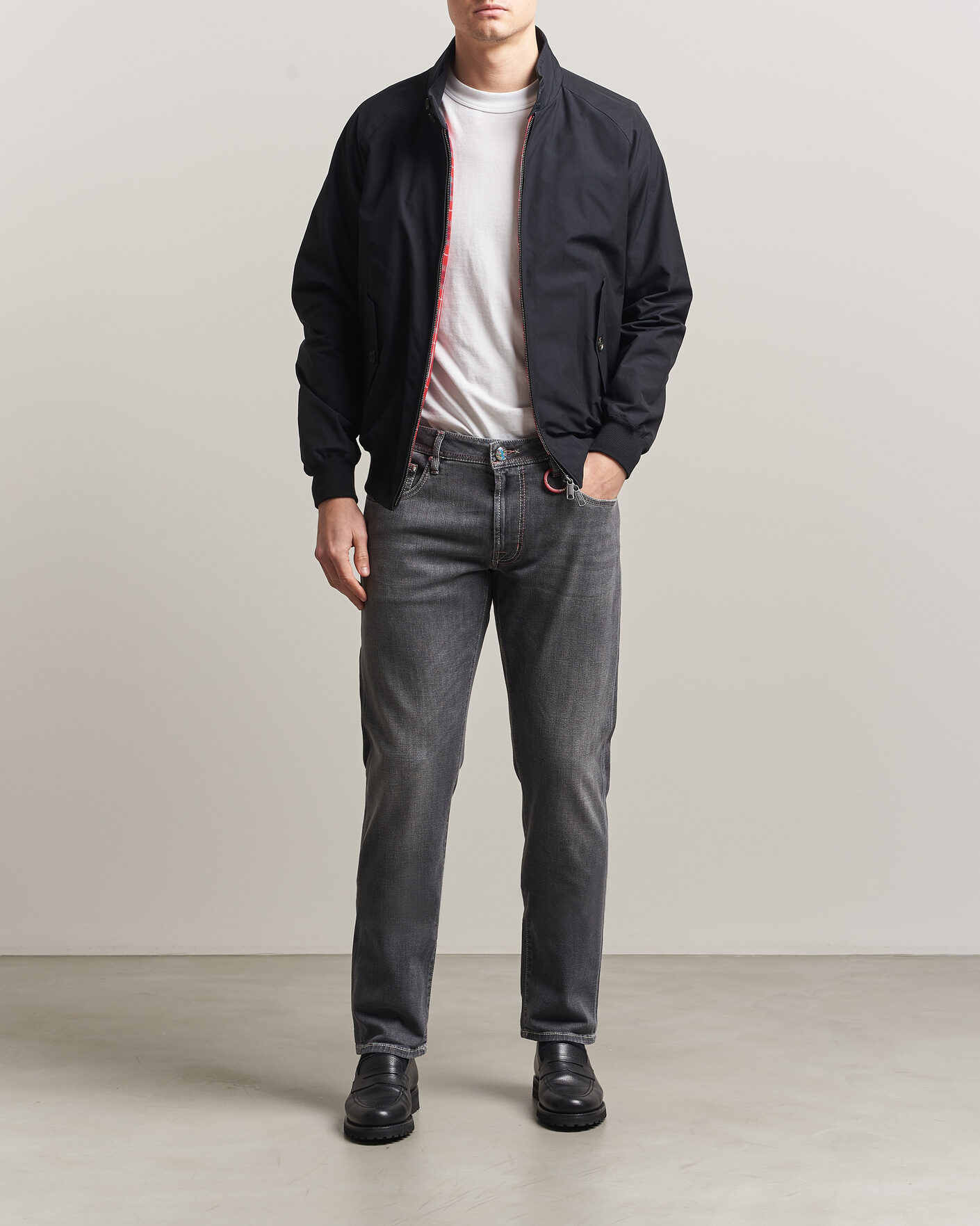Homme | Jeans | Tramarossa | Michelangelo Contrast Seam Stretch Jeans Dark Grey