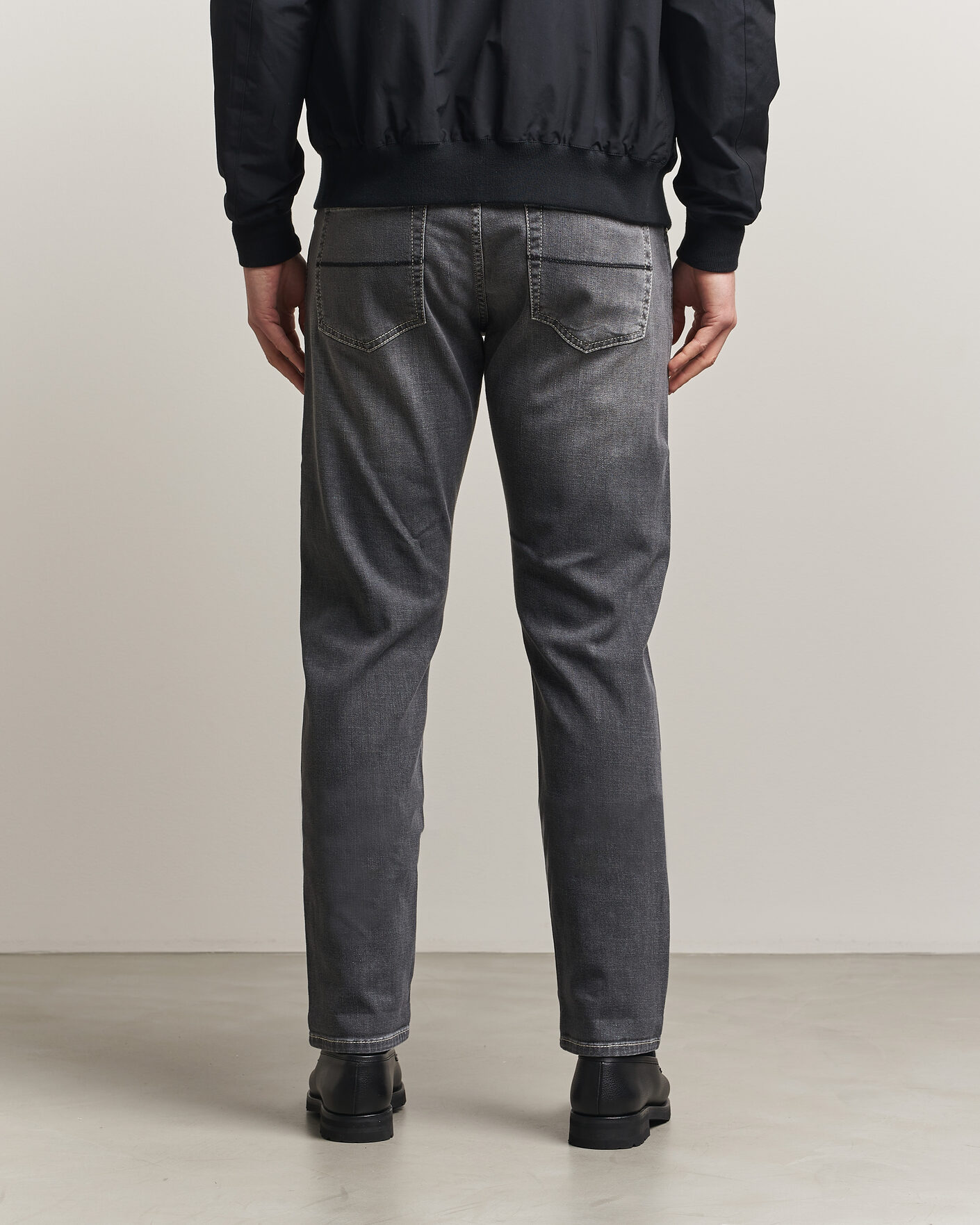 Homme | Jeans | Tramarossa | Michelangelo Contrast Seam Stretch Jeans Dark Grey