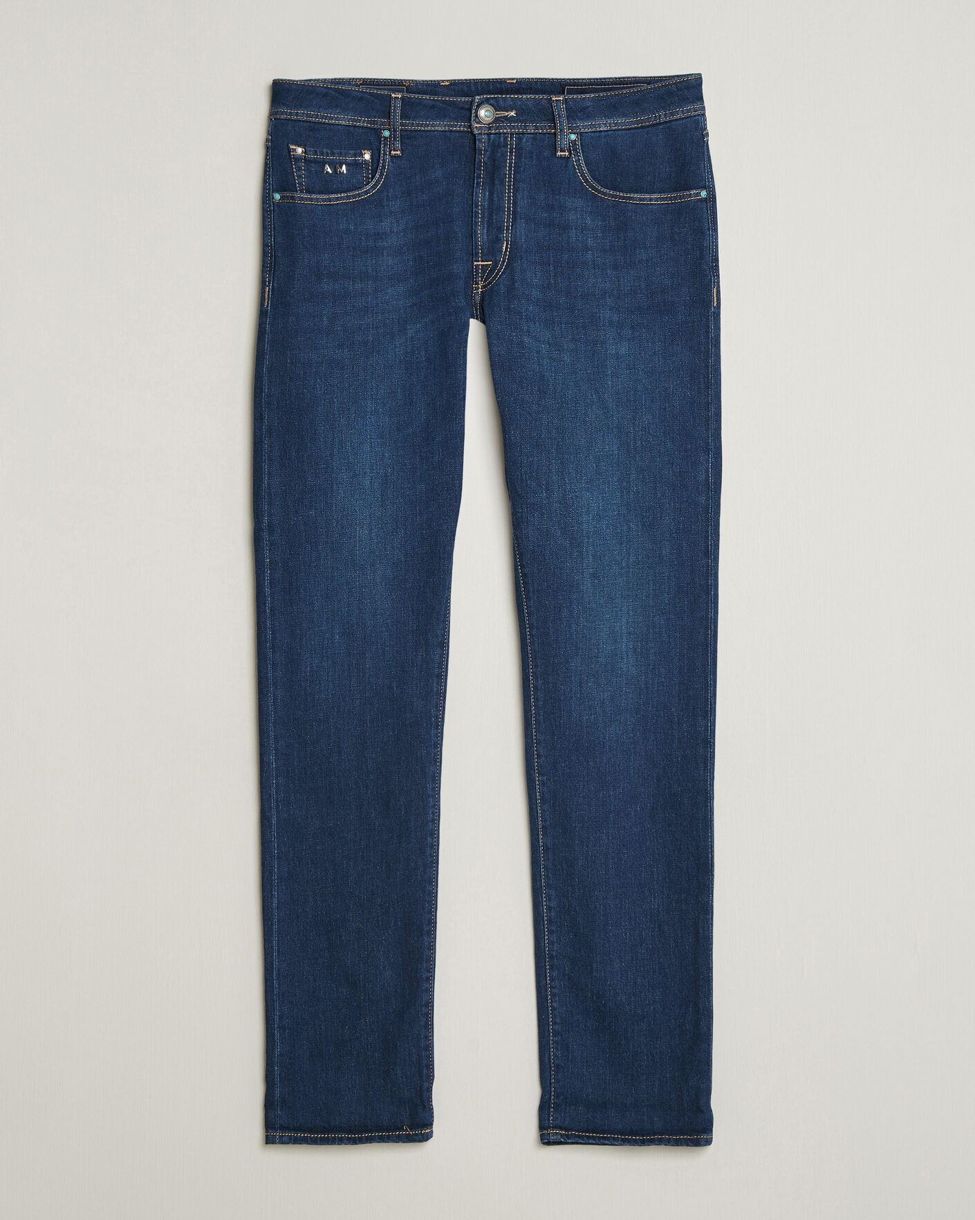 Homme | Jeans | Tramarossa | Michelangelo Western Badge Stretch Jeans Mid Blue