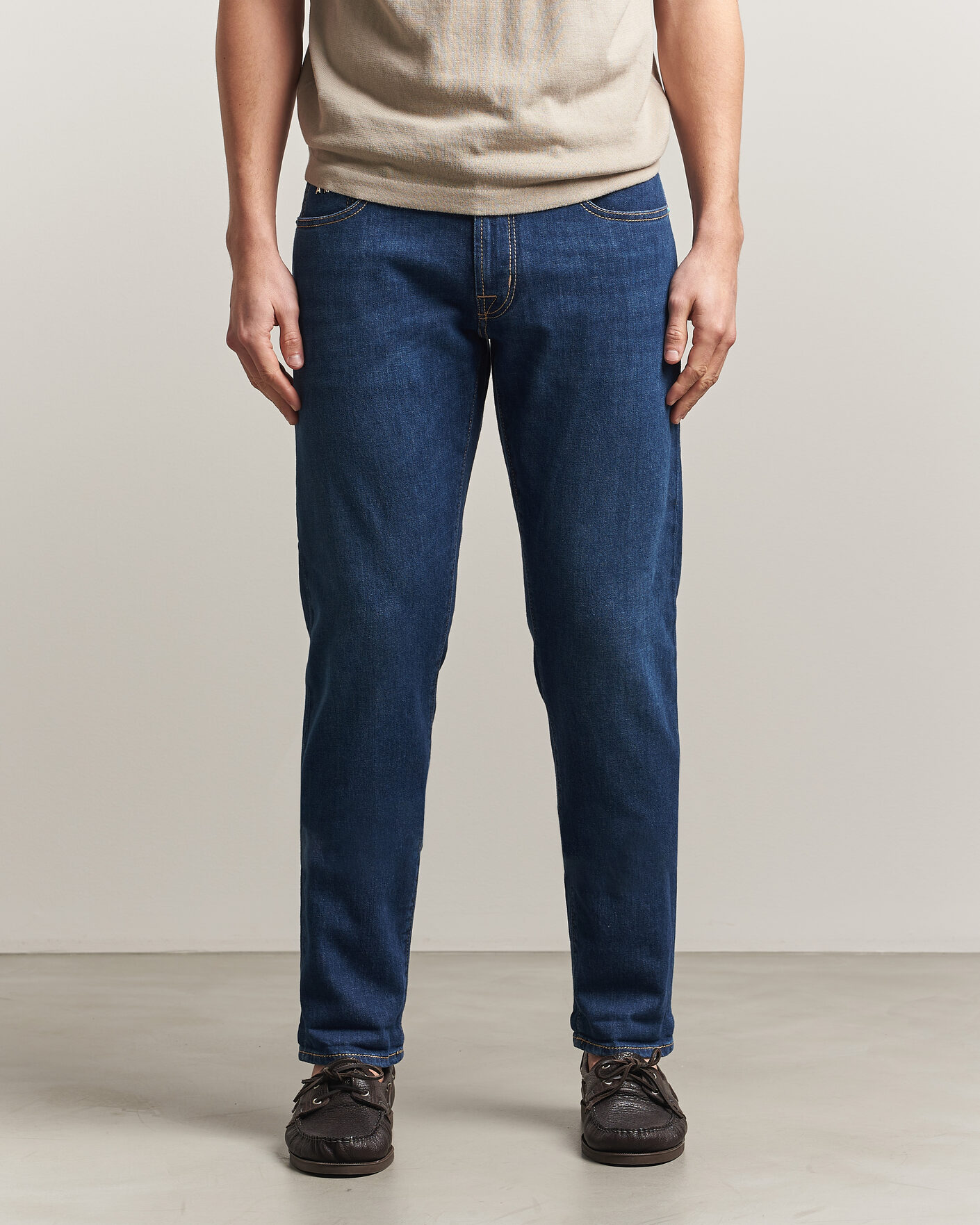 Homme | Pantalons | Tramarossa | Michelangelo Western Badge Stretch Jeans Mid Blue