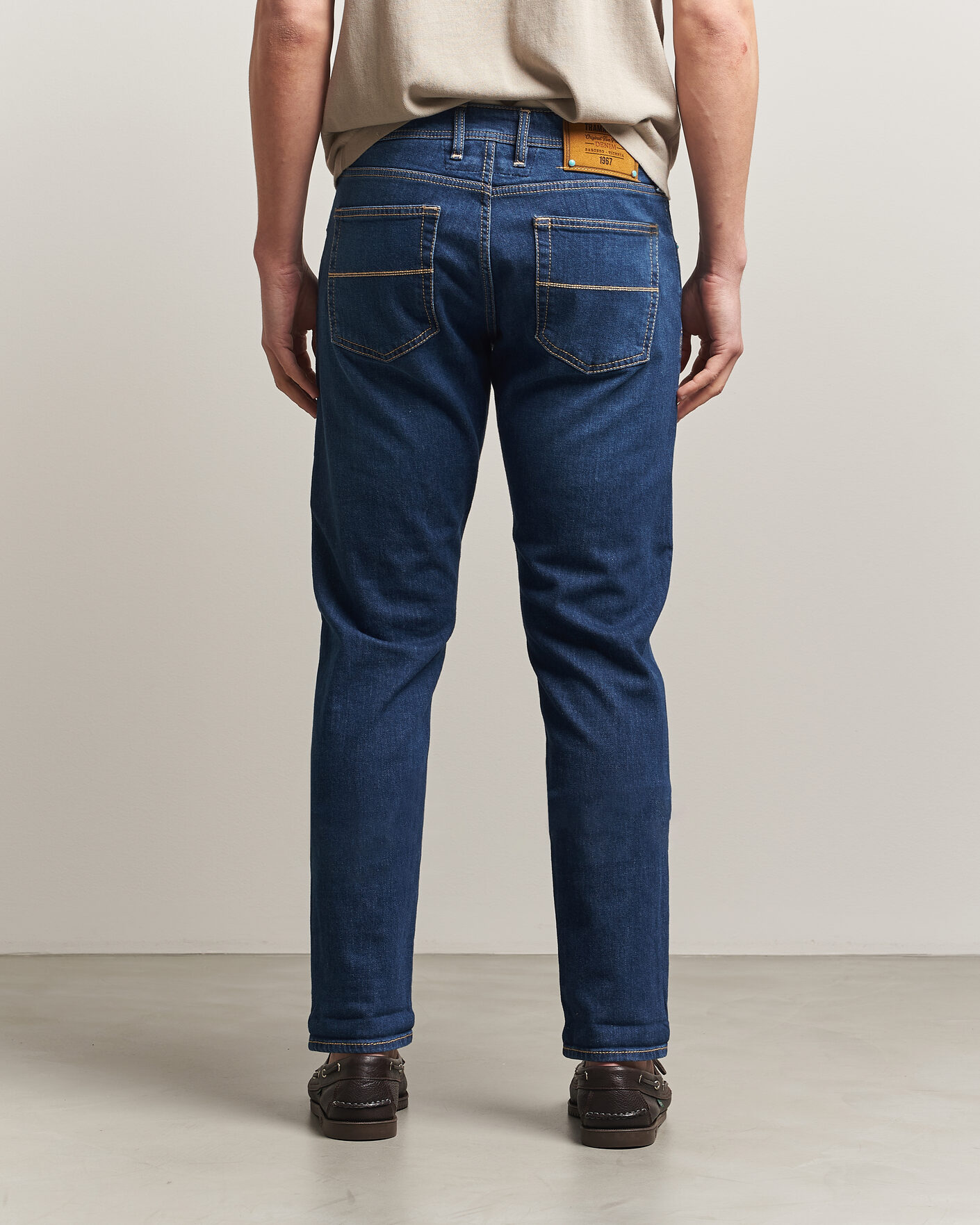 Homme | Jeans | Tramarossa | Michelangelo Western Badge Stretch Jeans Mid Blue