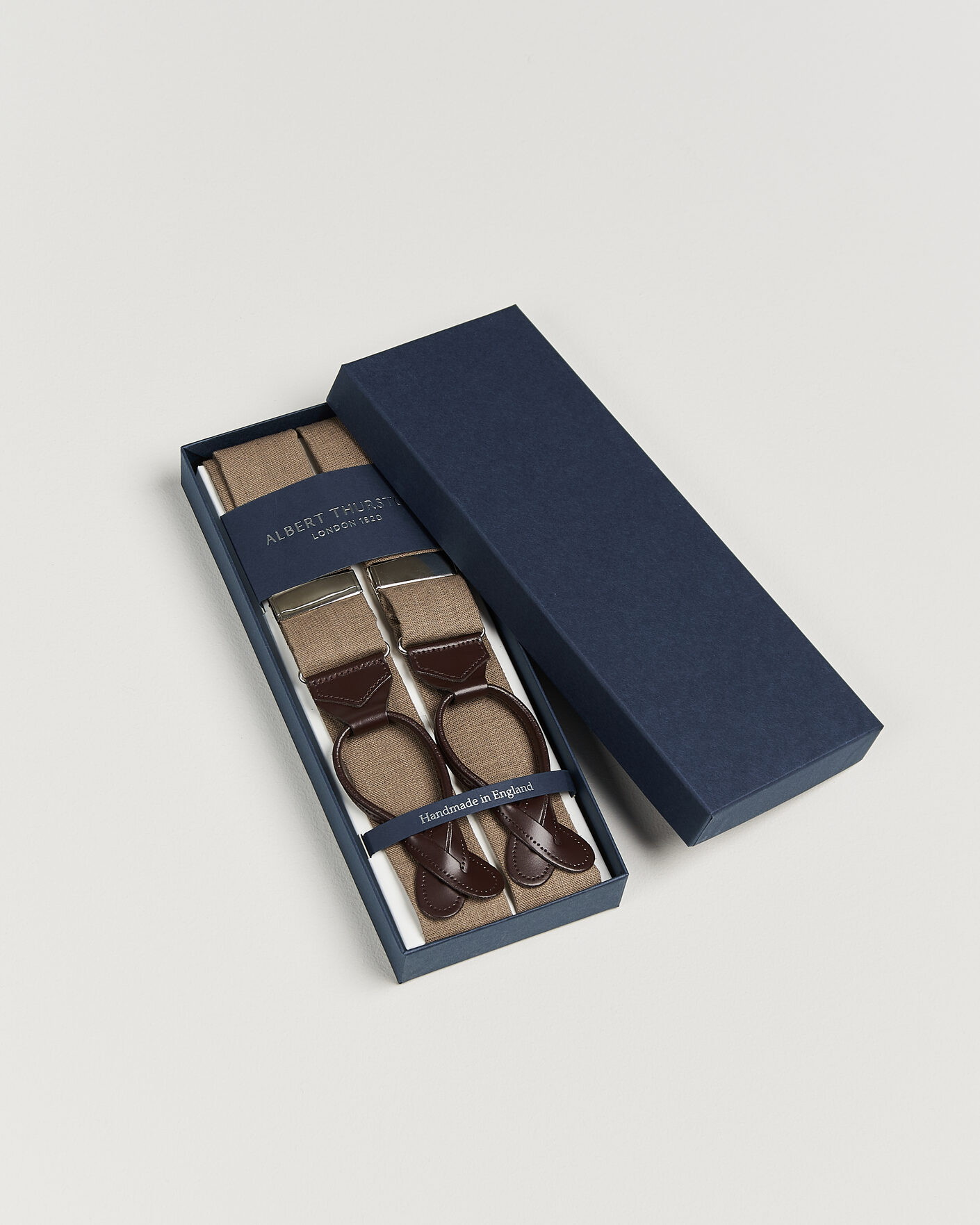Homme | Bretelles | Albert Thurston | Linen Braces Acorn Brown