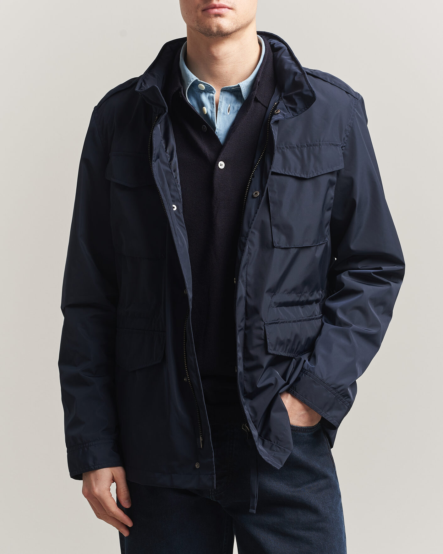Homme | Manteaux Et Vestes | A Day's March | Barnett M65 Nylon Jacket Navy