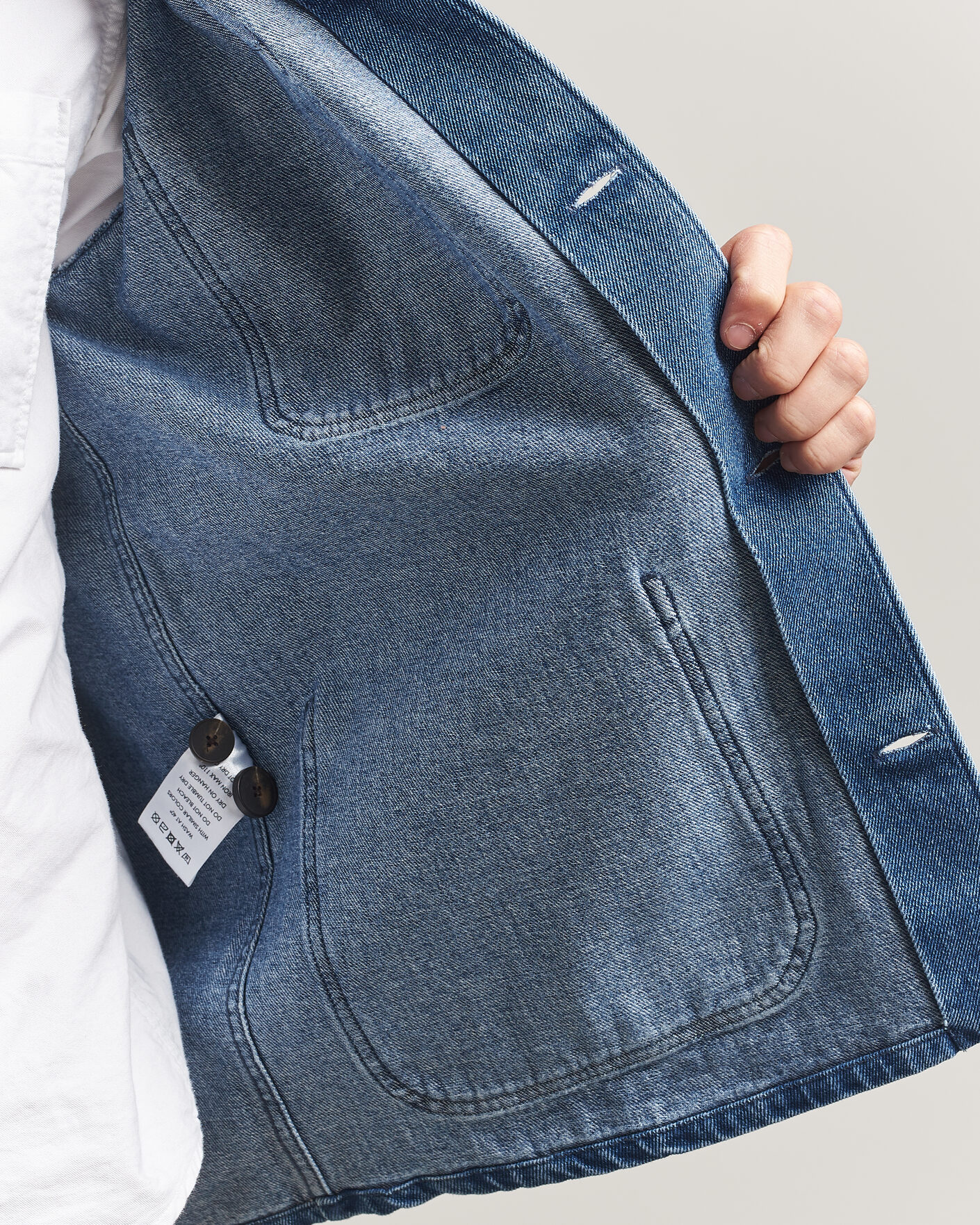 Homme | Chemises | A Day's March | Algot Denim Overshirt Washed Blue