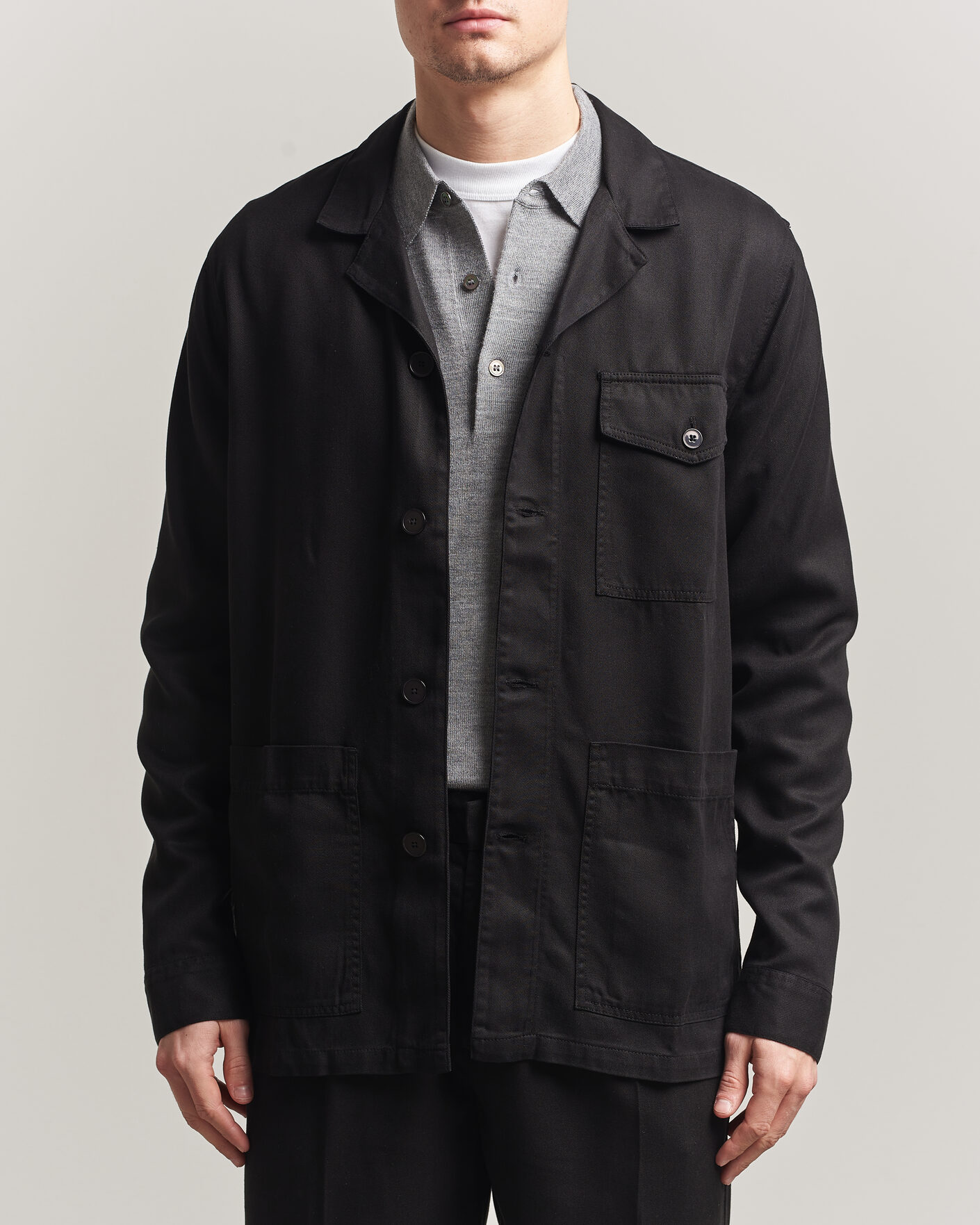 Homme | Chemises | A Day's March | Banagher Lyocell Overshirt Black
