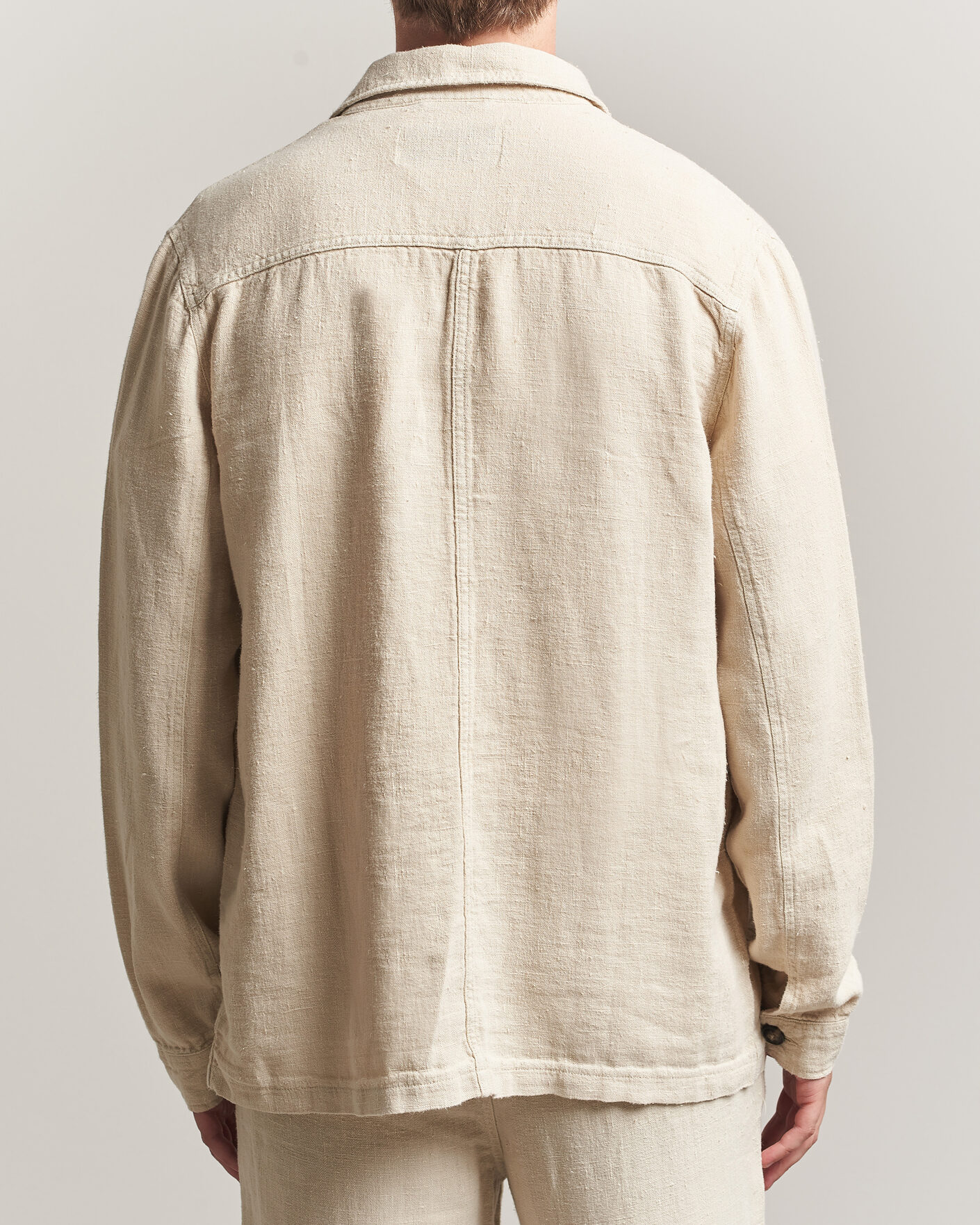 Homme | Chemises | A Day's March | Original Linen Overshirt Oyster