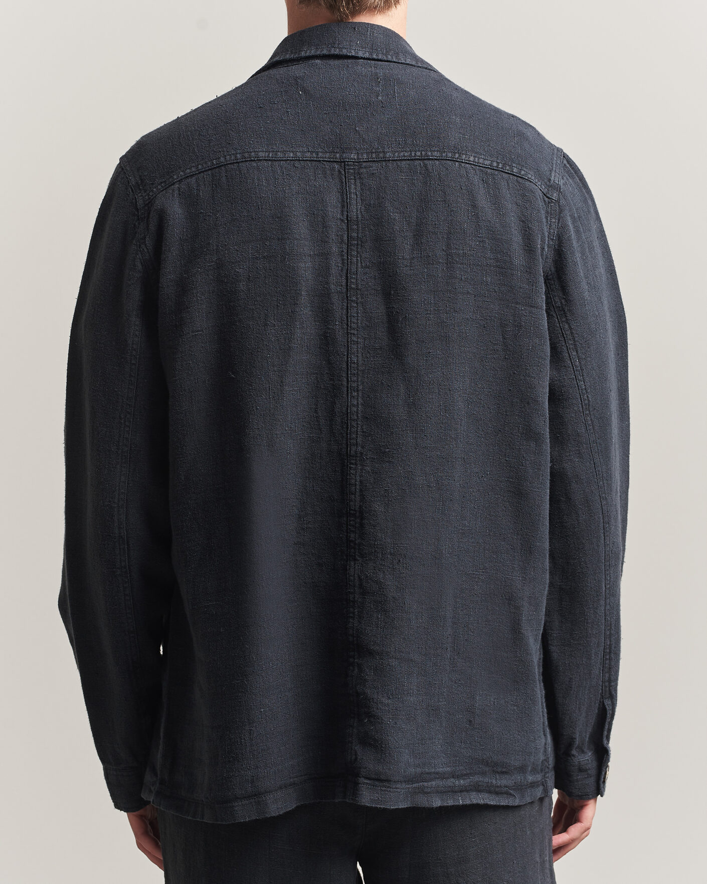 Homme | Chemises | A Day's March | Original Linen Overshirt Black