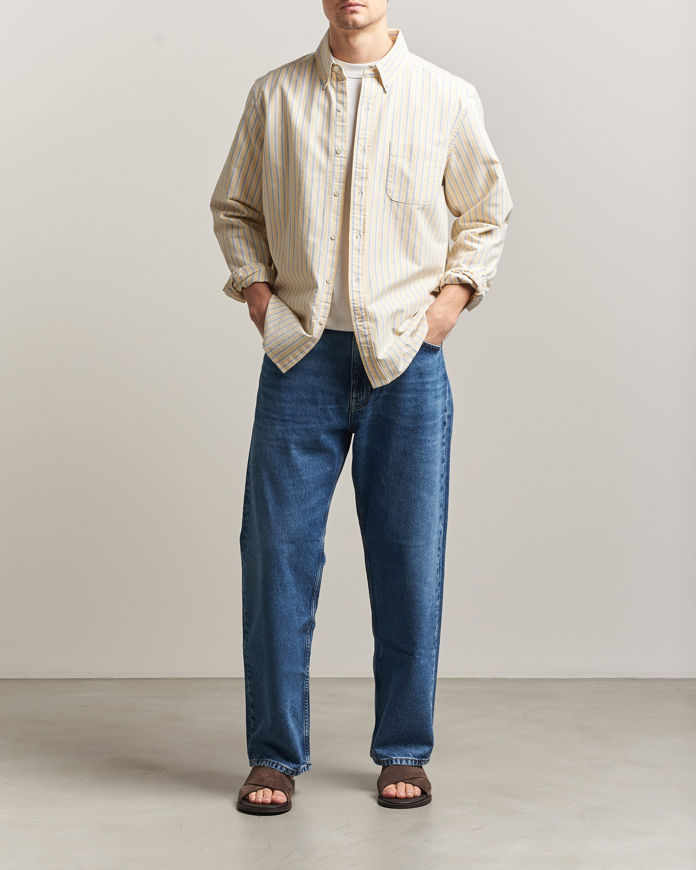 Homme | Chemises | A Day's March | Original Oxford Shirt Yellow Multi