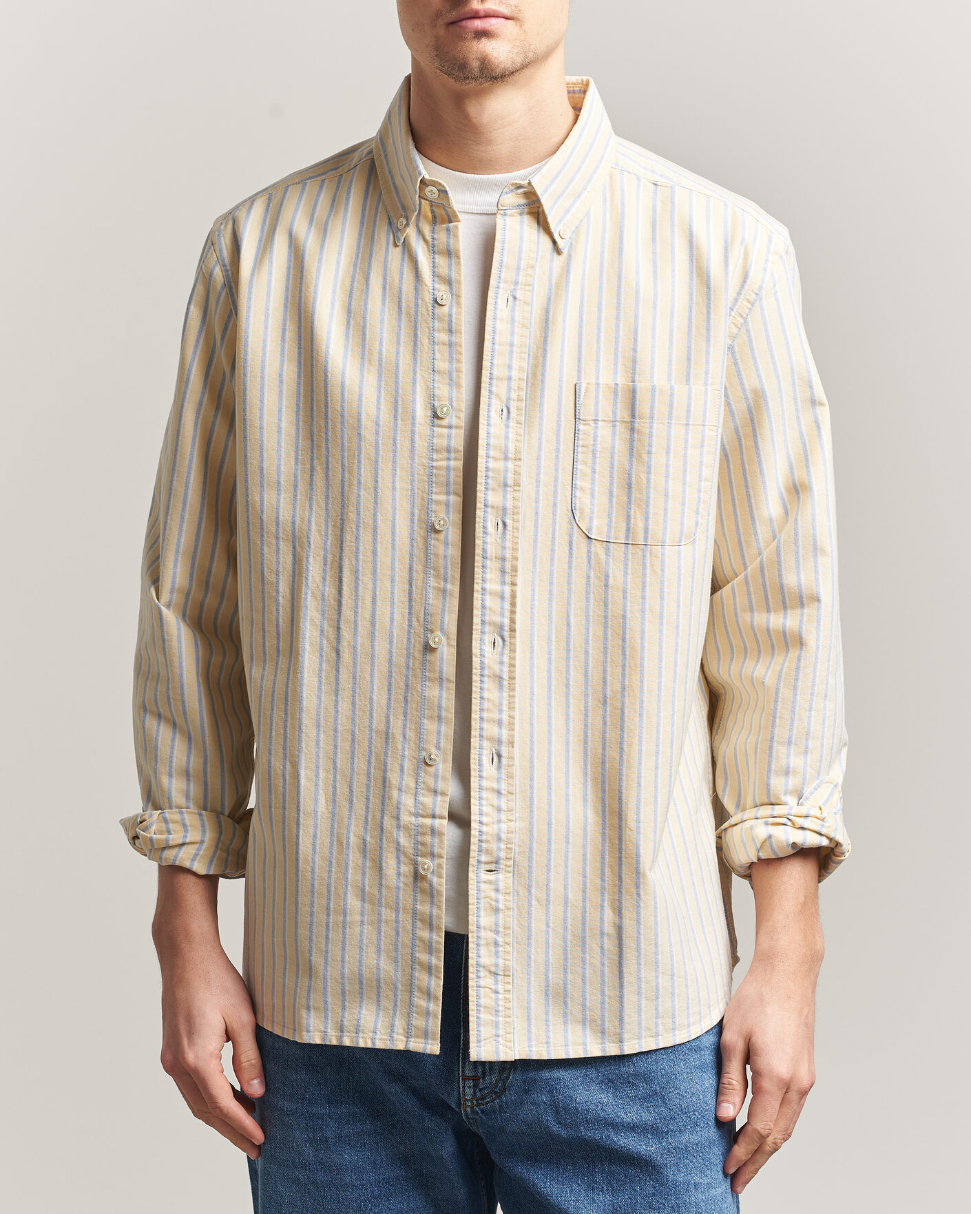 Homme | Chemises | A Day's March | Original Oxford Shirt Yellow Multi
