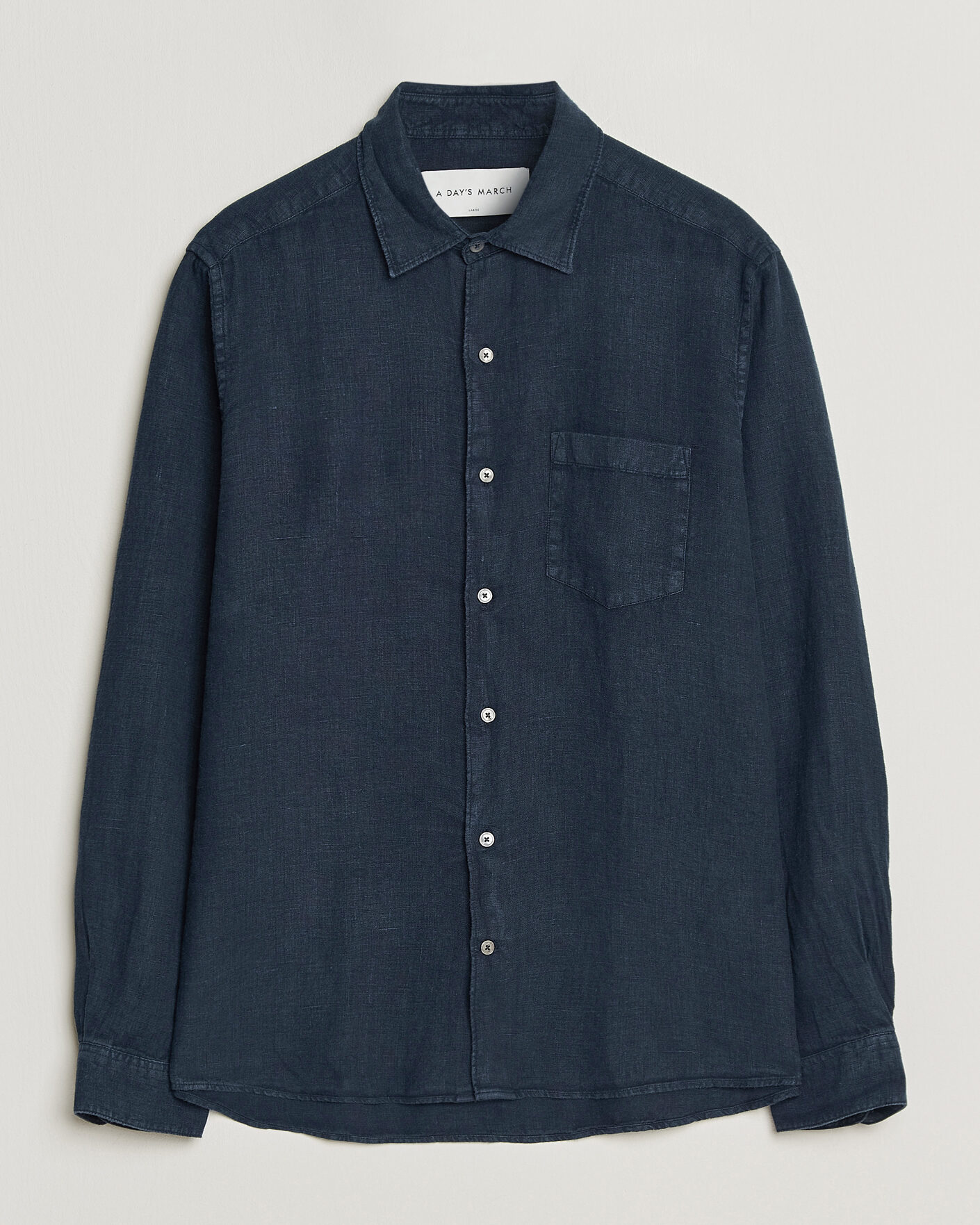 Homme | Chemises | A Day's March | Daintree Linen Shirt Navy