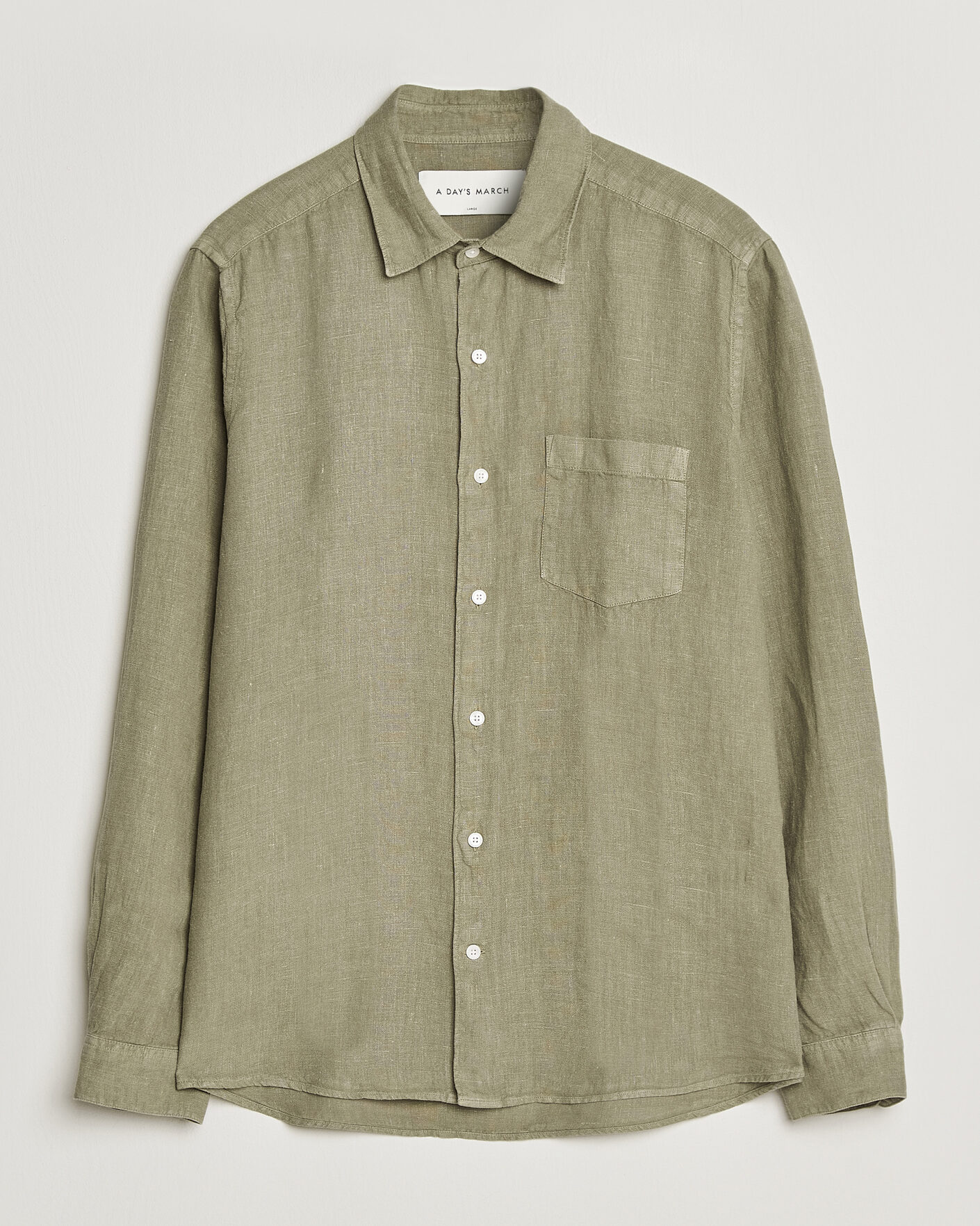 Homme | Chemises | A Day's March | Daintree Linen Shirt Misty Green