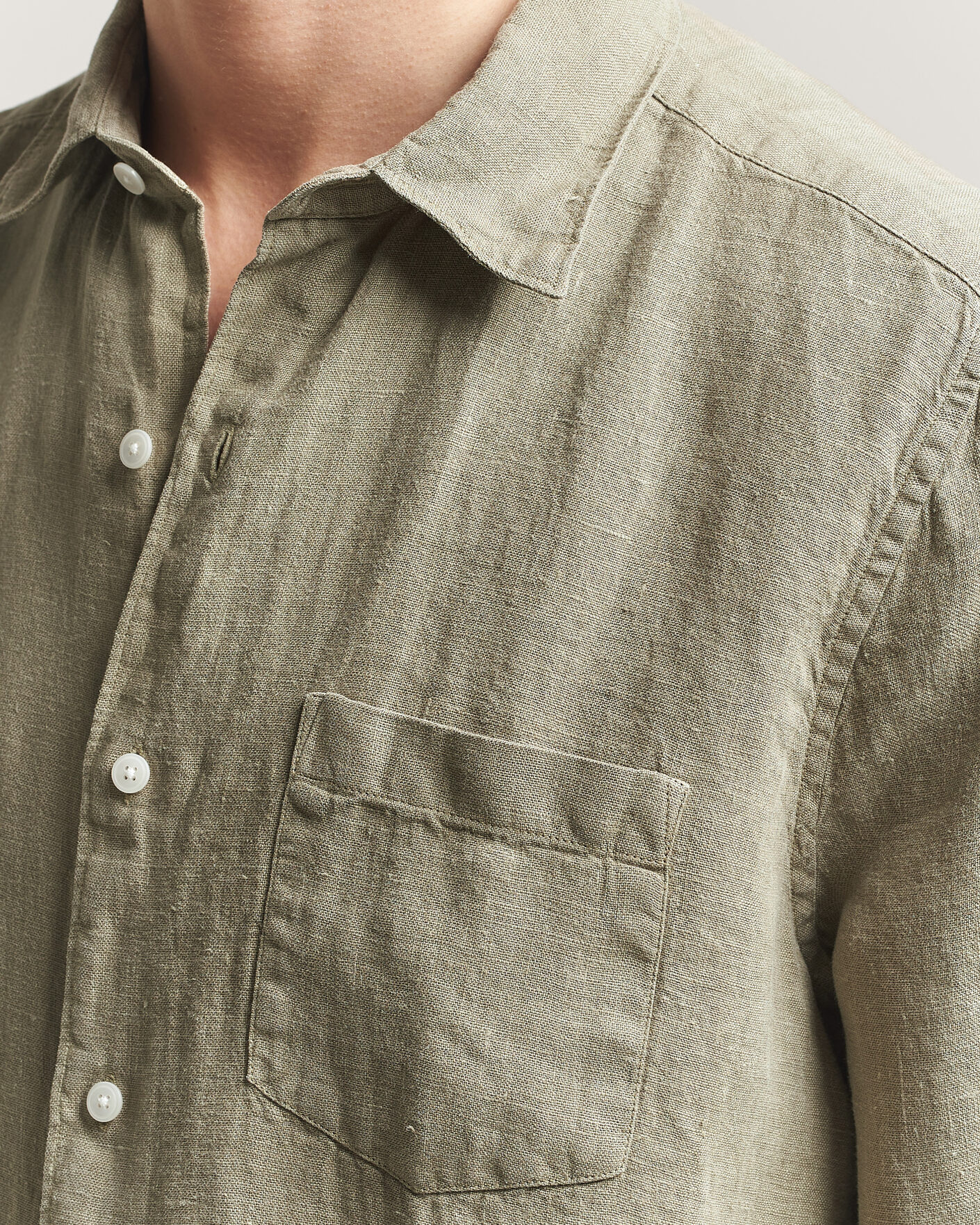Homme | Chemises | A Day's March | Daintree Linen Shirt Misty Green
