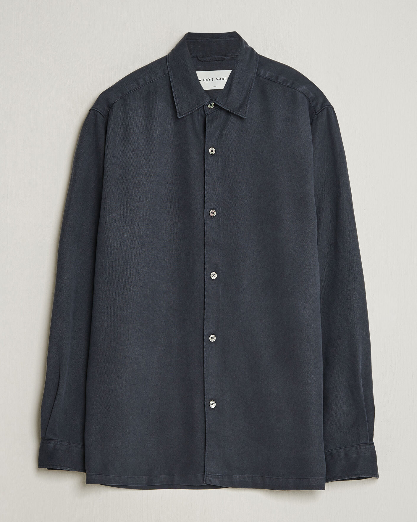 Homme | Chemises | A Day's March | Clean Cut Lyocell Shirt Navy