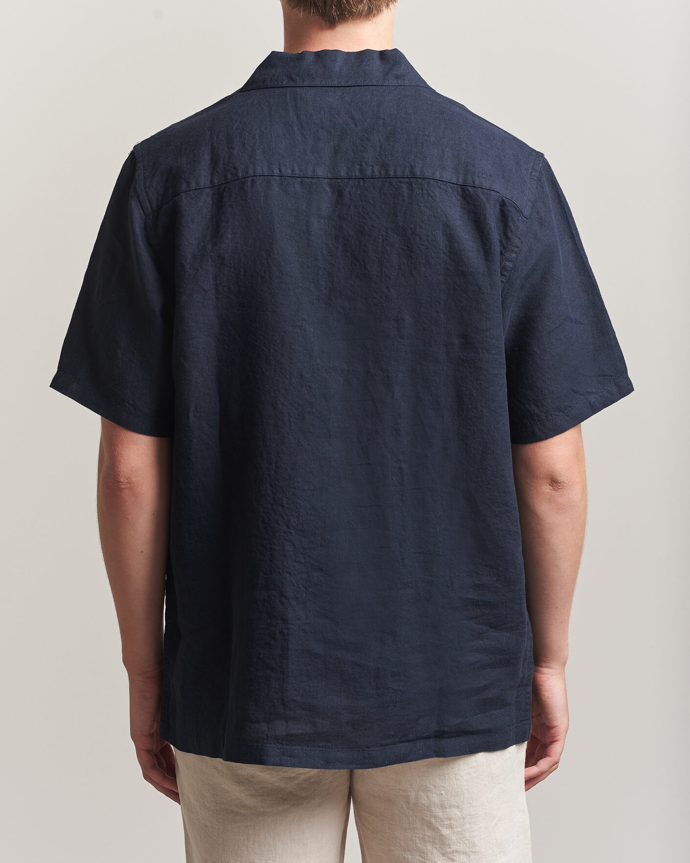 Homme | Chemises | A Day's March | Yamu Linen Short Sleeve Shirt Navy