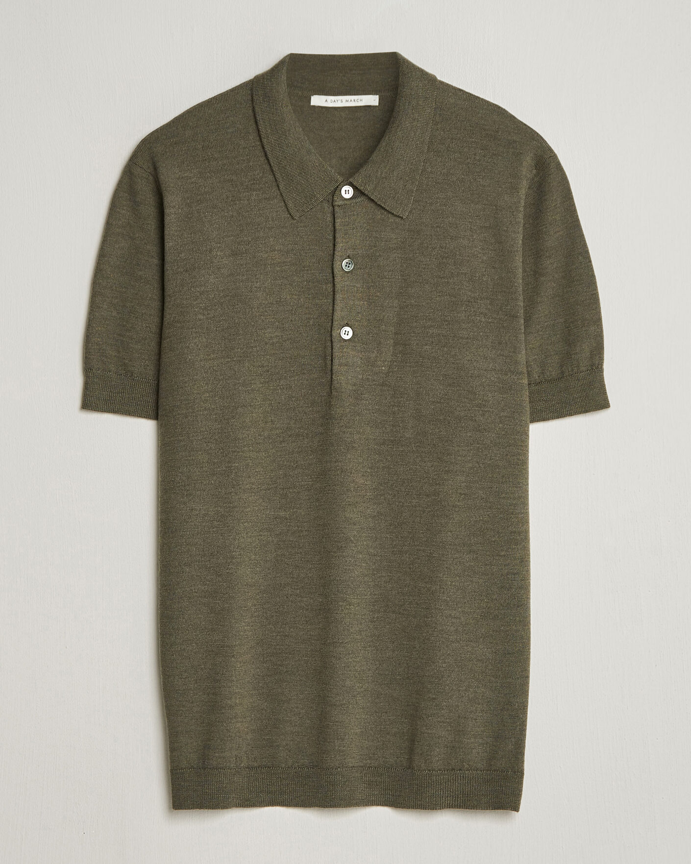 Homme | Polos | A Day's March | Rosehall Knitted Polo Forrest Green