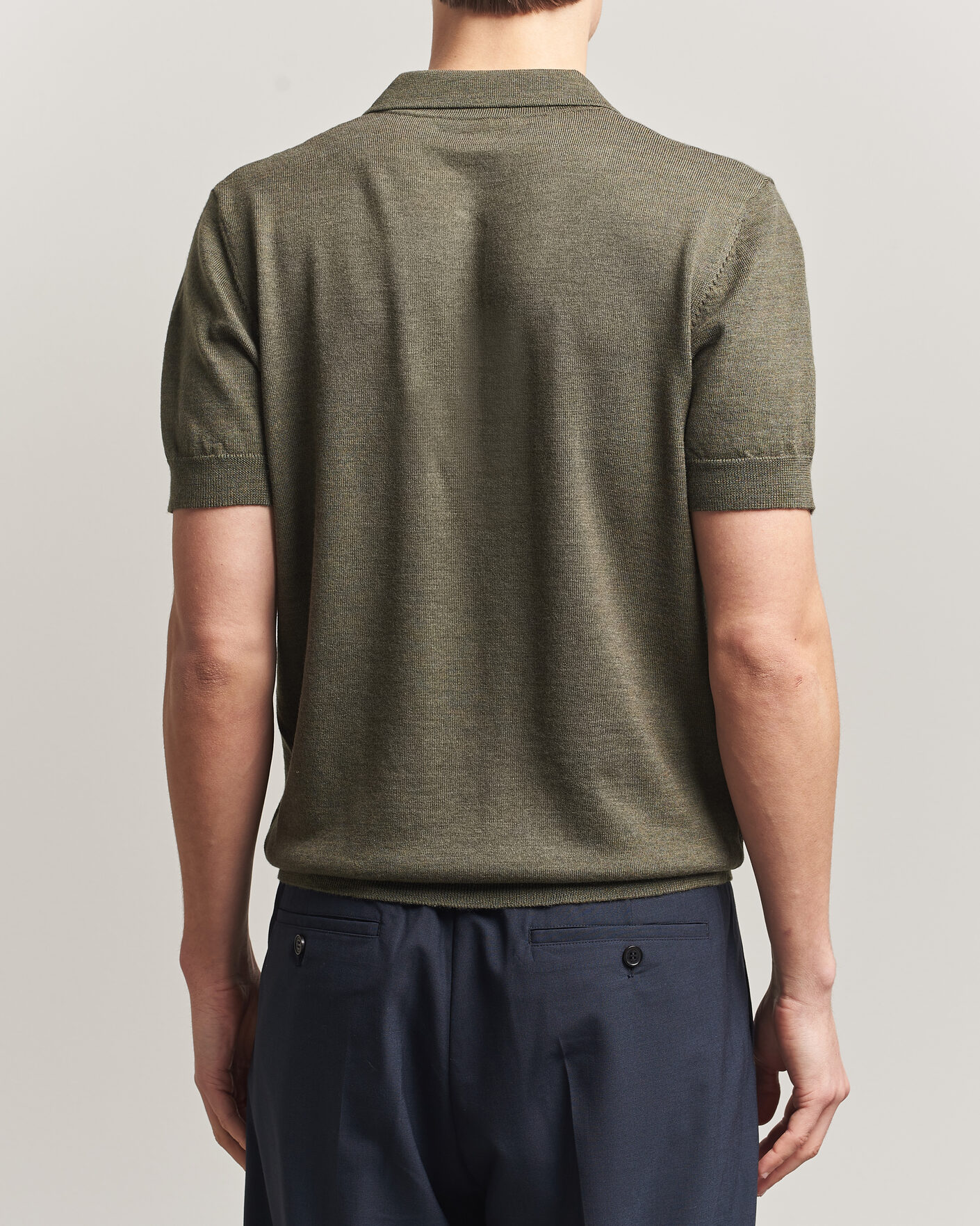 Homme | Polos | A Day's March | Rosehall Knitted Polo Forrest Green