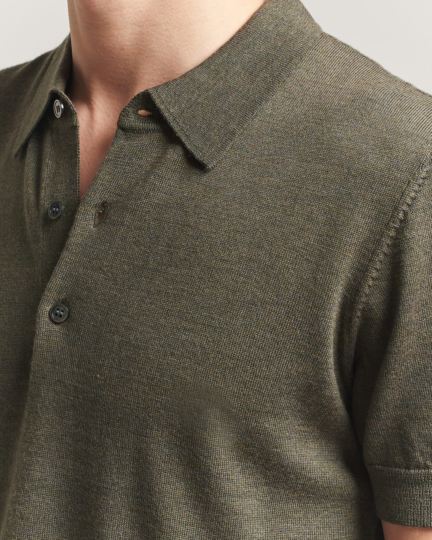 Homme | Polos | A Day's March | Rosehall Knitted Polo Forrest Green