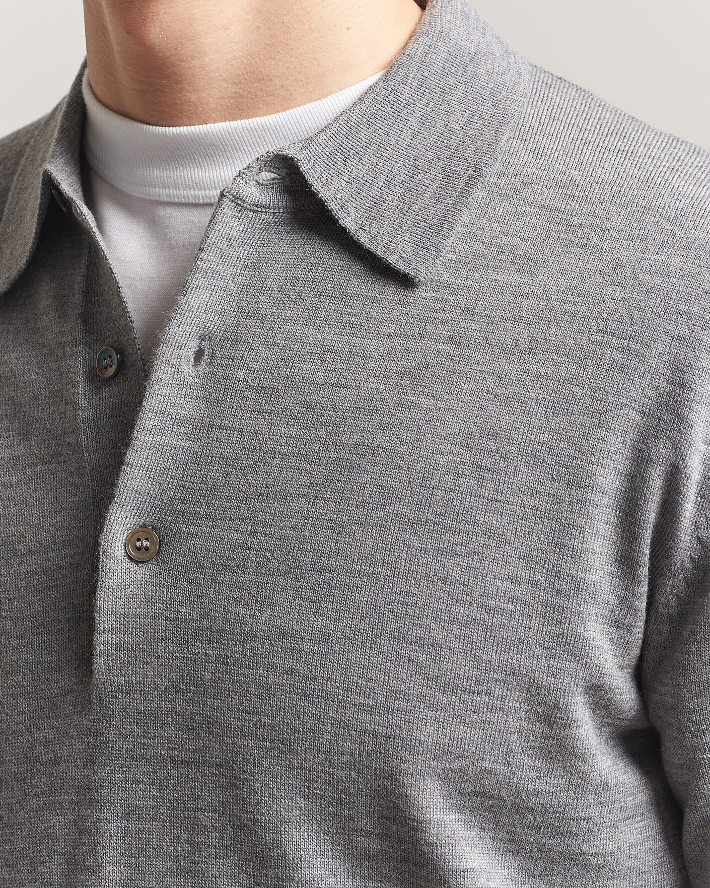 Homme | Pulls Et Tricots | A Day's March | Ambroz Merino Polo Grey Melange