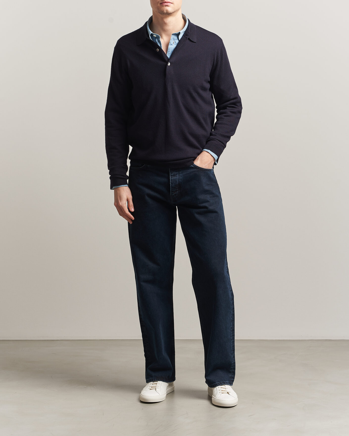 Homme | Pulls Et Tricots | A Day's March | Ambroz Merino Polo Navy