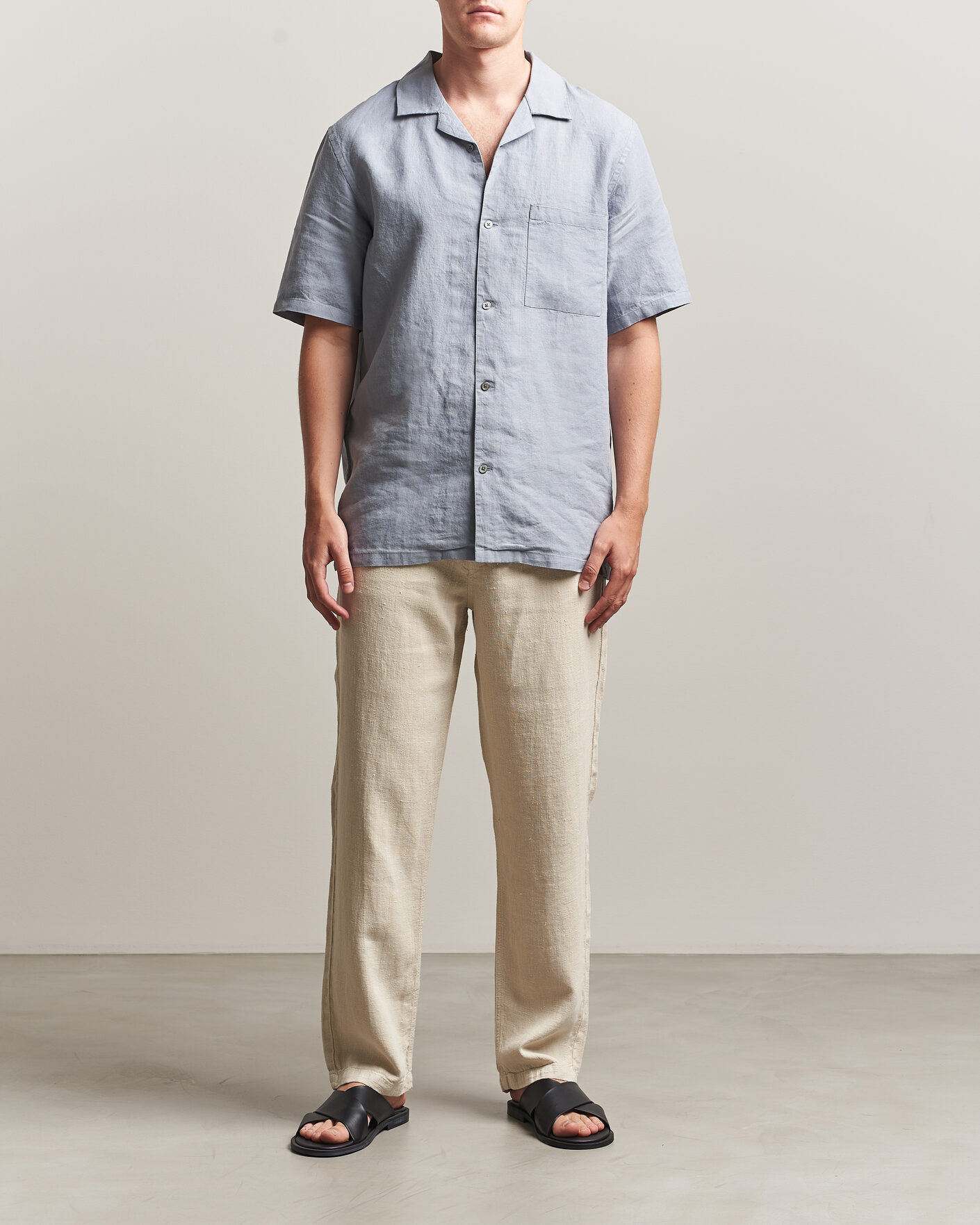 Homme | Pantalons | A Day's March | Redwood Linen Trousers Oyster