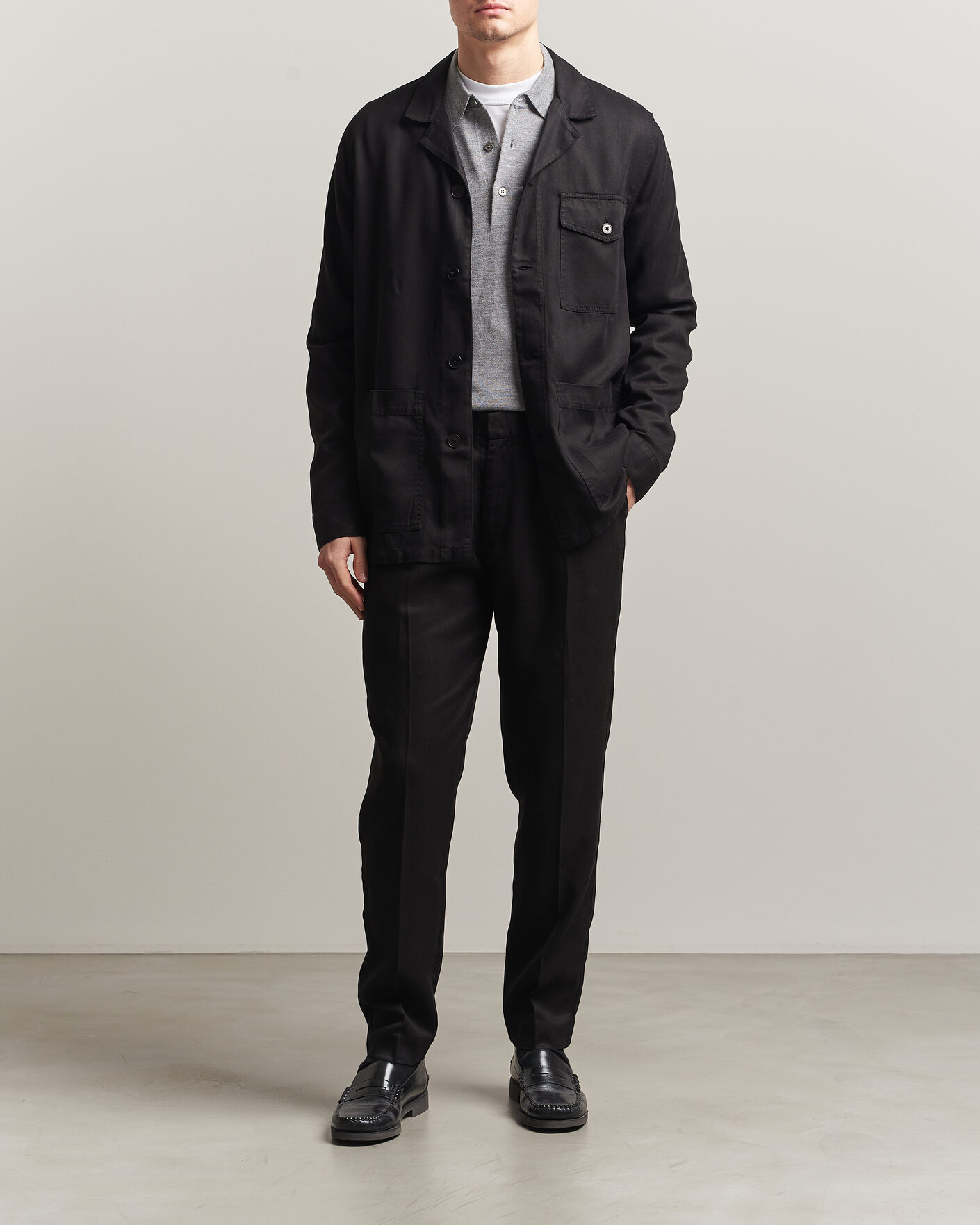 Homme | Pantalons | A Day's March | Smart Lyocell Trousers Black